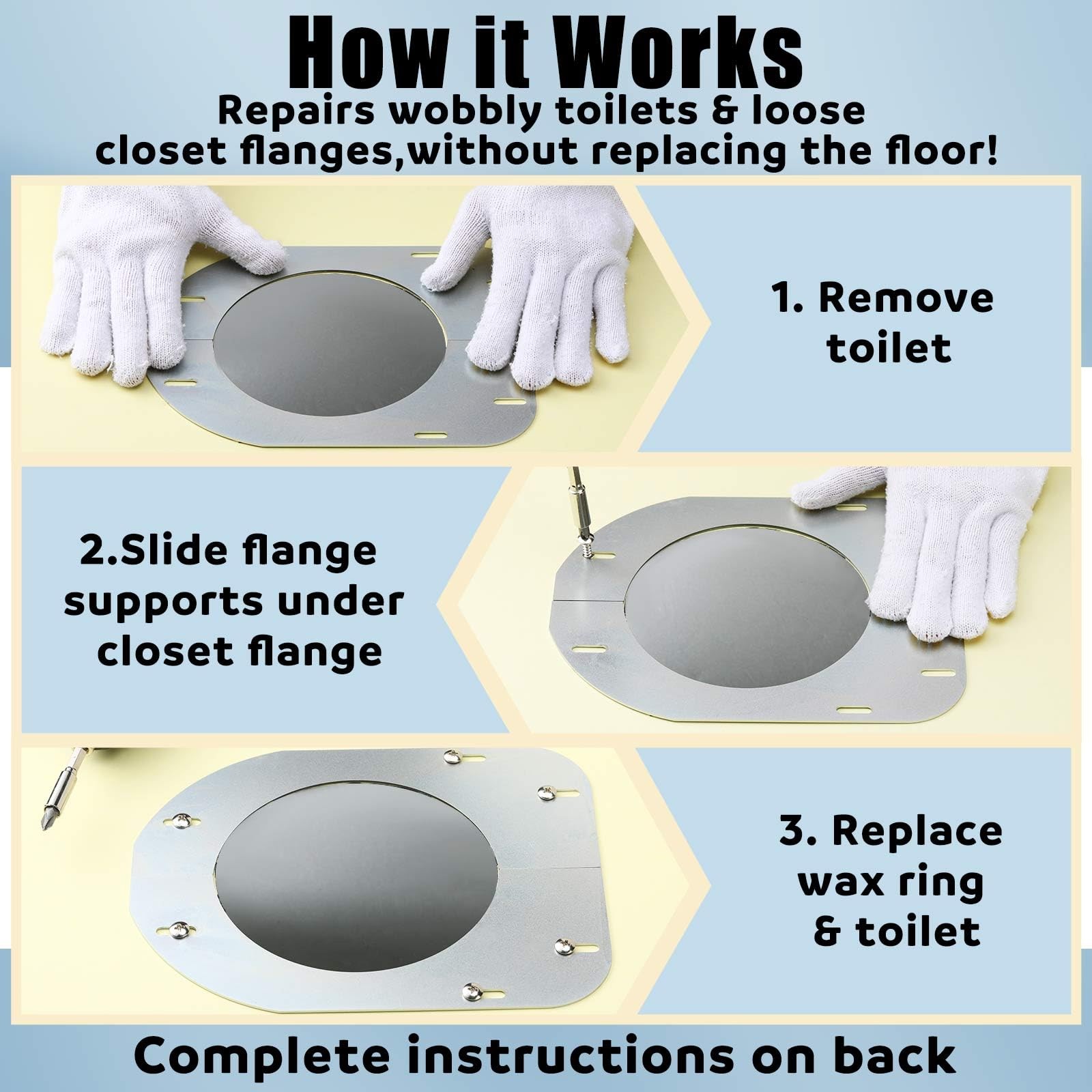 Gisafai Toilet Flange Support Plate Closet Floor Repair Ring Bracket…
