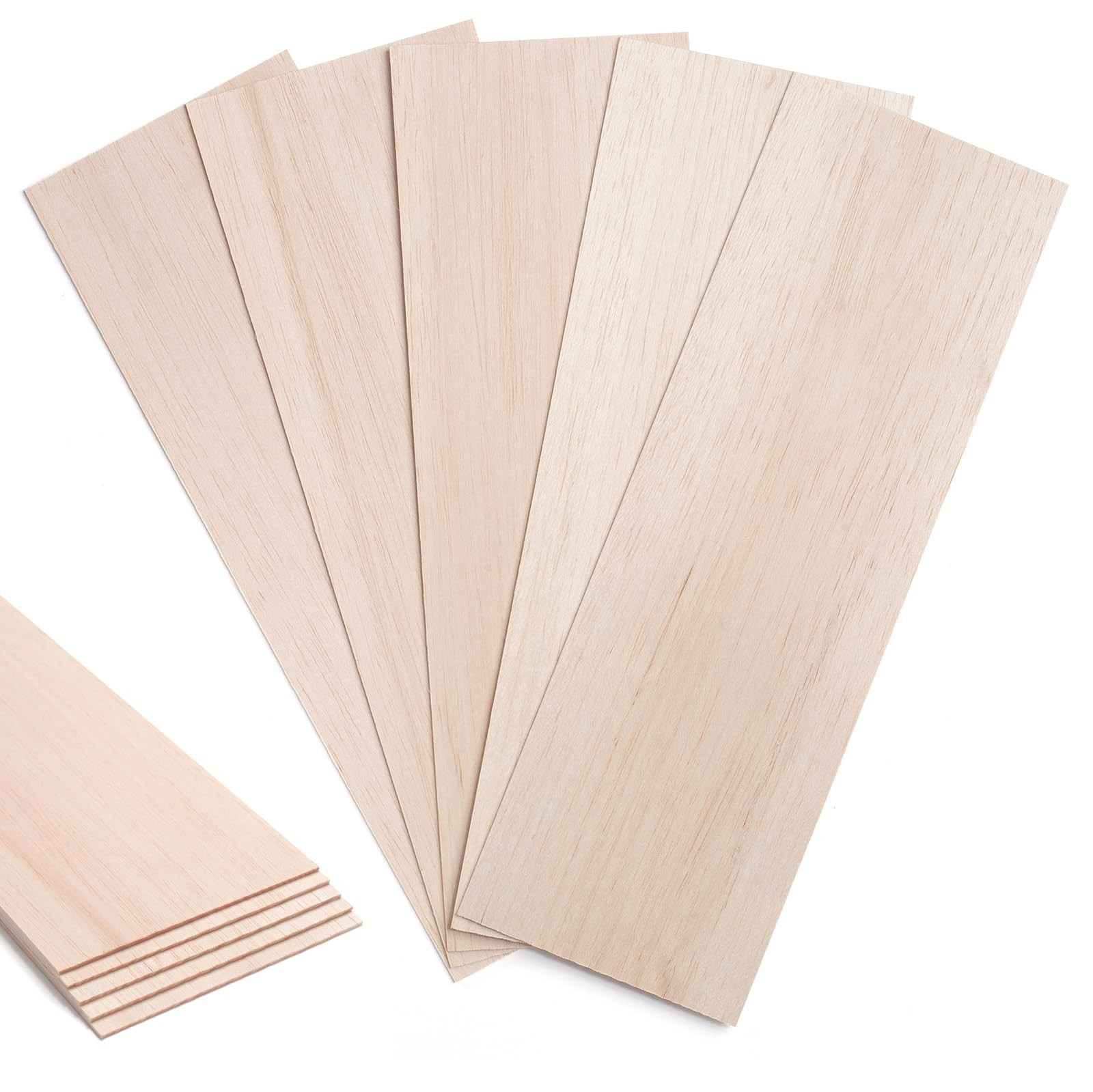 Balsa Wood Sheets 1/16″ Thin, 12″ x 4″ Wooden 12″x4″x1/16″ – 5PCS, Natural