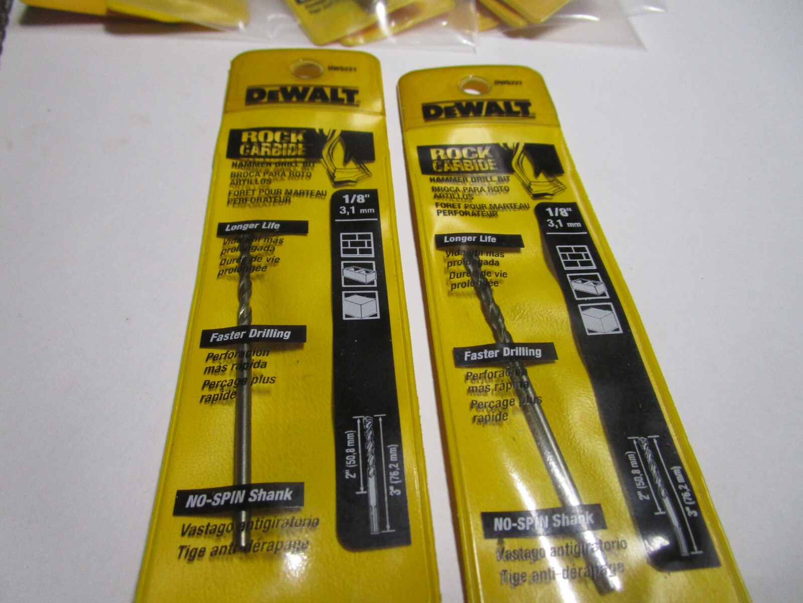 Dewalt 1/8″ x 3″ Drill Bit Premium Percussion QTY 2