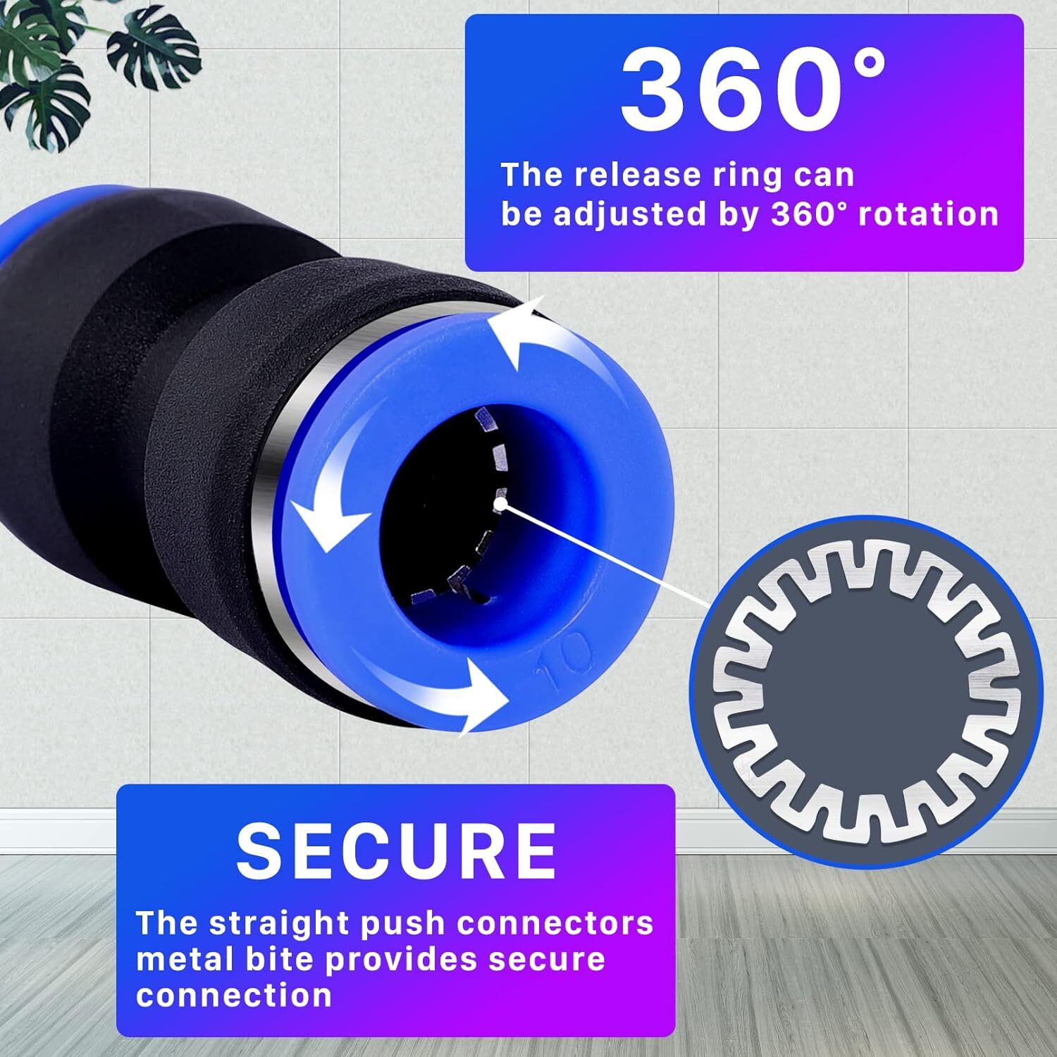 280/100PCS Quick Release Pneumatic Connectors Plastic Straight Tube Connectors
