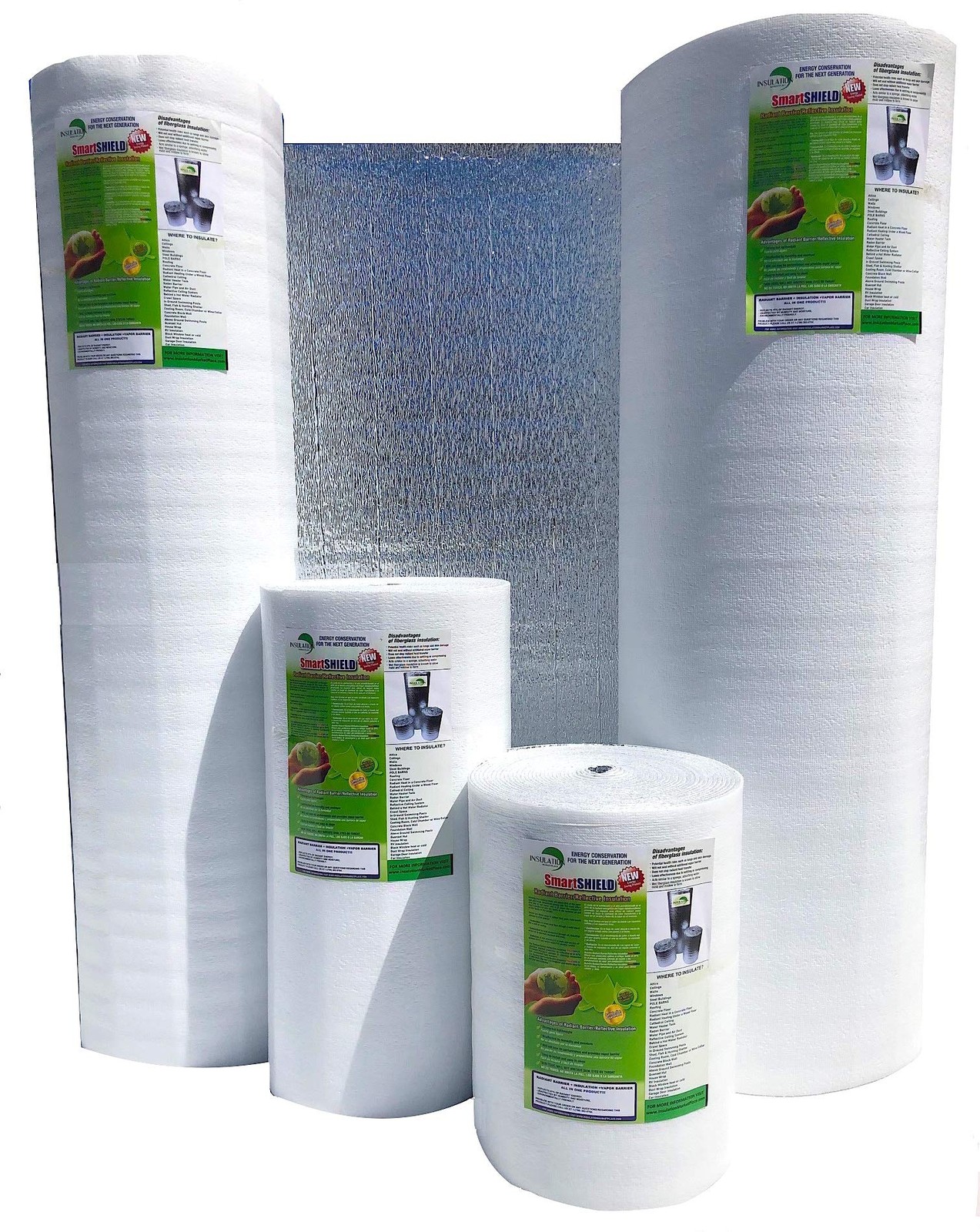 SmartSHIELD -3mm 48″x50ft Reflective Insulation roll, Foam 48″ x 50′ -WHITE