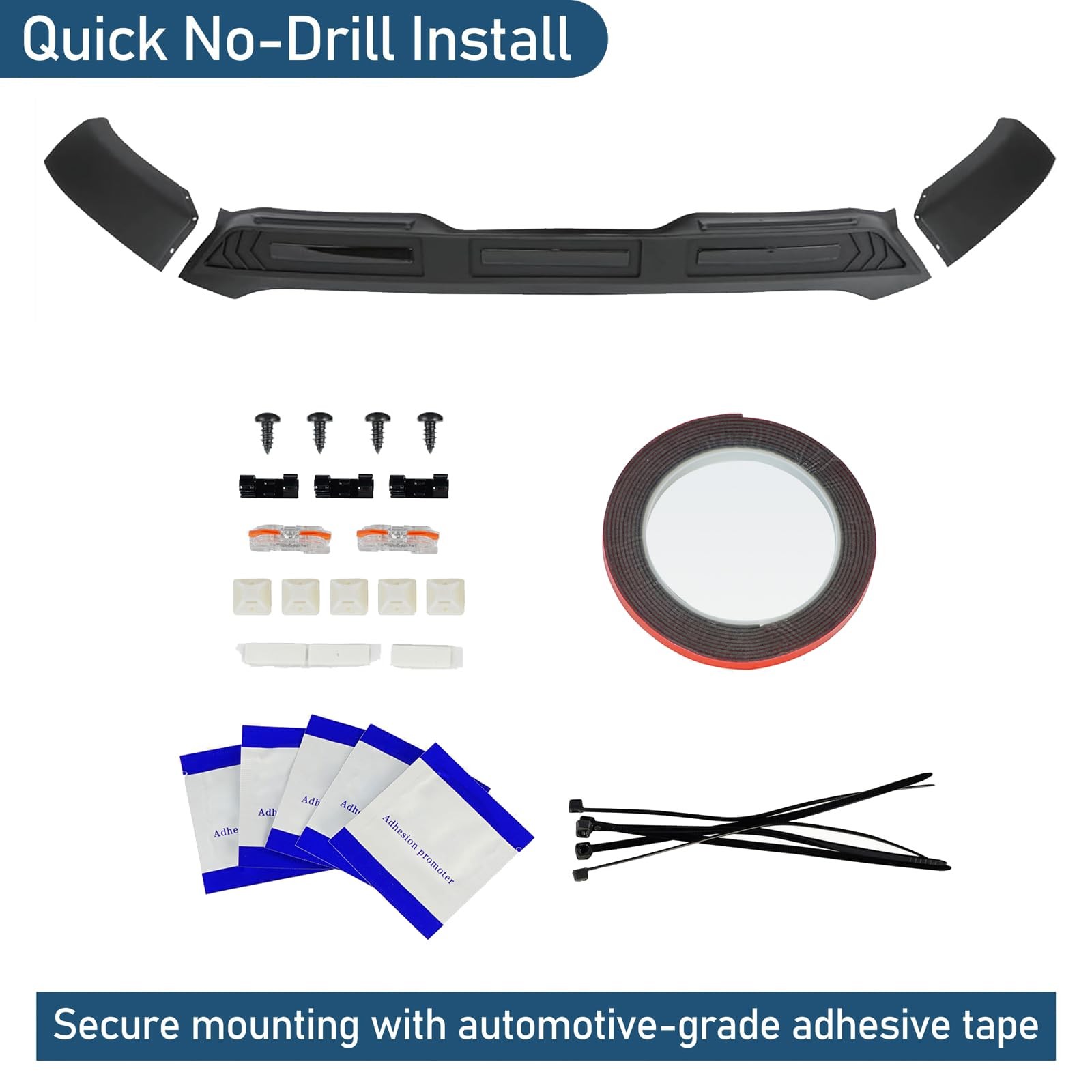 Ranger Hood Protector Bug Deflector Stone Guard with Amber Lights 2019-2023