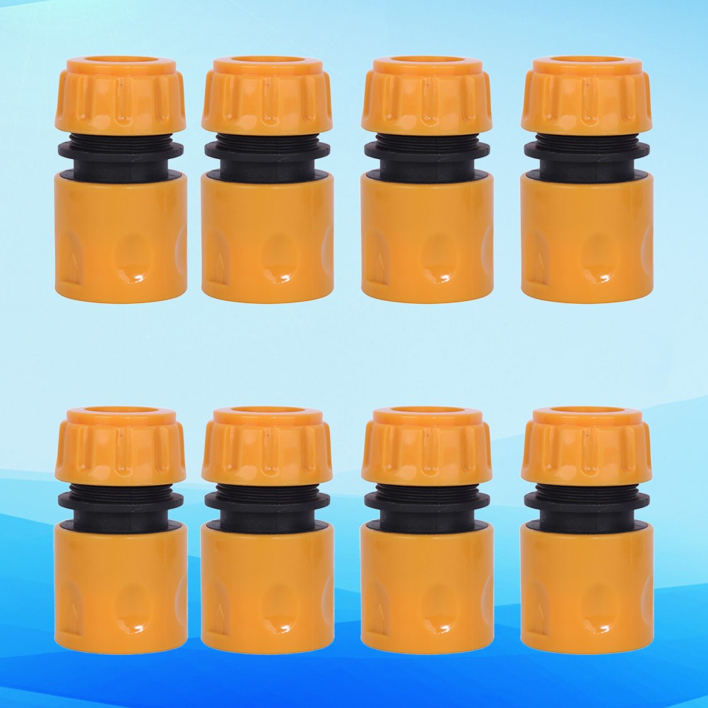 8Pcs Durable Hose Connection Tool Water Connector Reusable Yellow for Garden