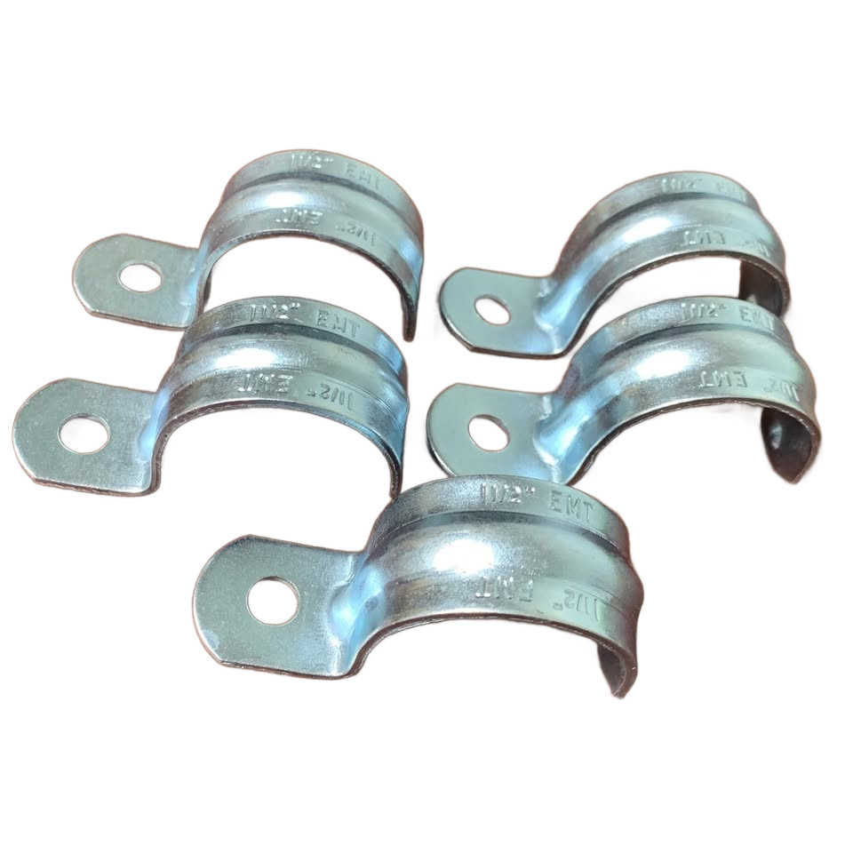 5 New 1.5″ 1-1/2″ Metal Pipe Strap One Hole EMT Fittings