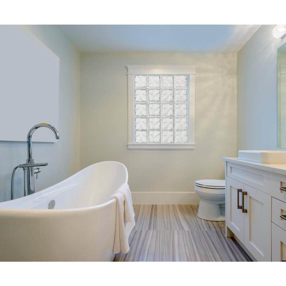 Clearly Secure Glass Block Window 44.50″x23.25″x3.12″ Wave Pattern Non-Vented