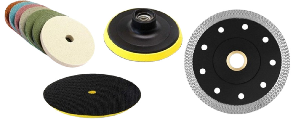 5″ Diamond Mesh Rim Blade Porcelain Tile Marble + 7PCS Sponge Pads