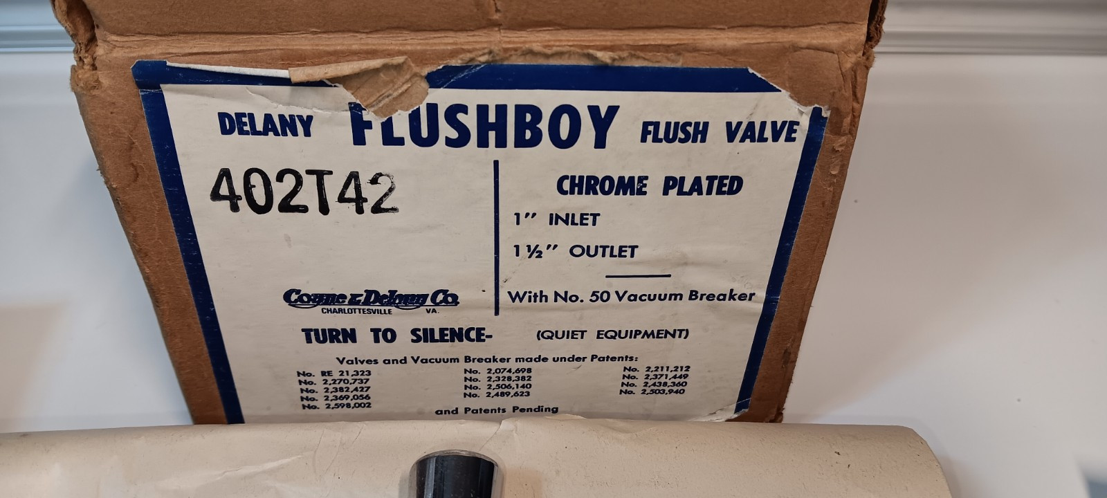 Delany Flushboy Flush Valve Assembly 1.6 Gpf Chrome Plated 402T42-1.6. G E3