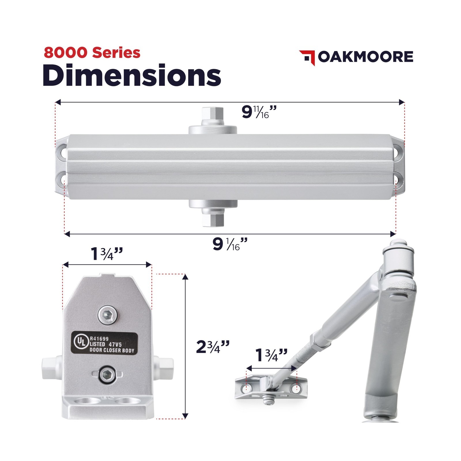 Commercial Heavy Duty Automatic Door Closer, ADA UL Grade 1 Listed Self Closi…