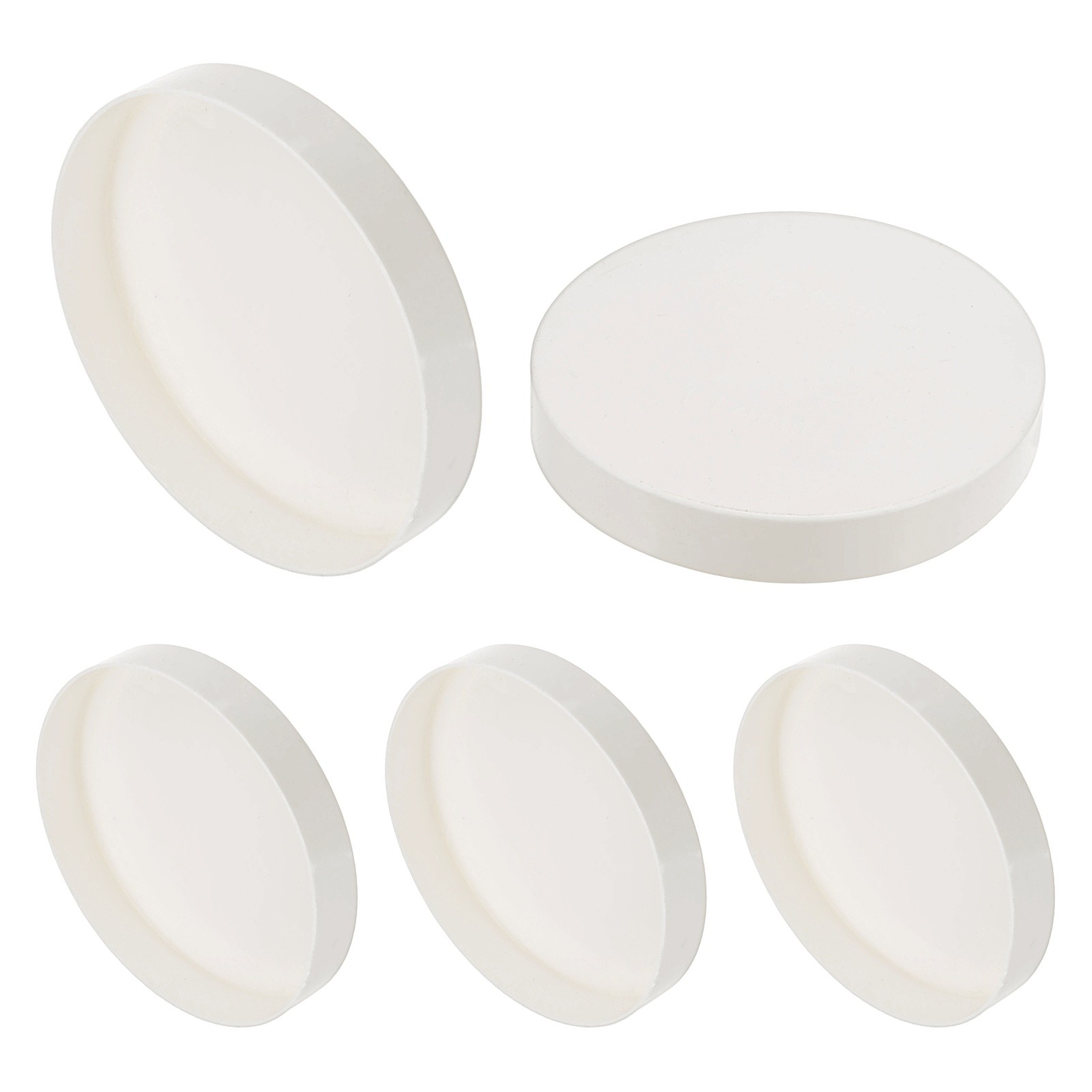 5-Pack PVC Pipe End Cap Plug, 4.5 Inch PVC Plug Coupling Pipe Fitting Socket