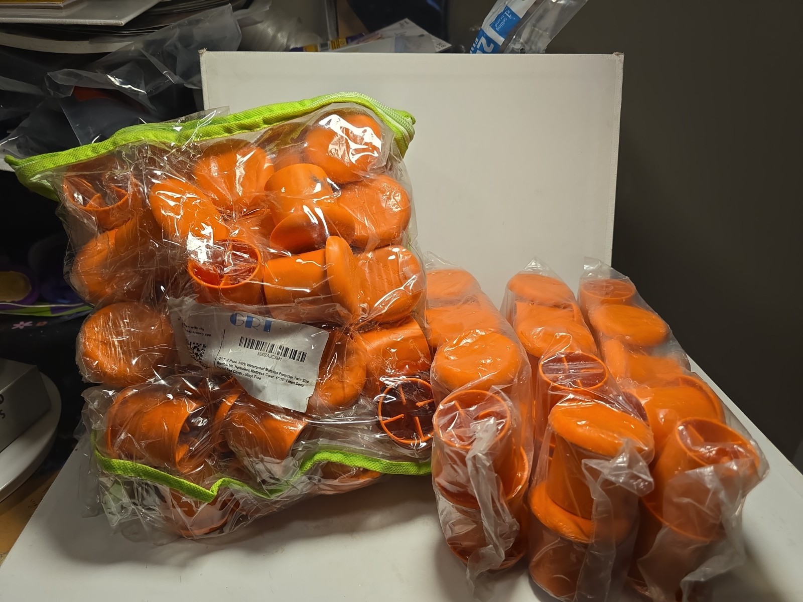 DESLAURIERS ECON-O-GUARD Lot of 75 #3 to #8 Plastic Orange Rebar Safety Caps