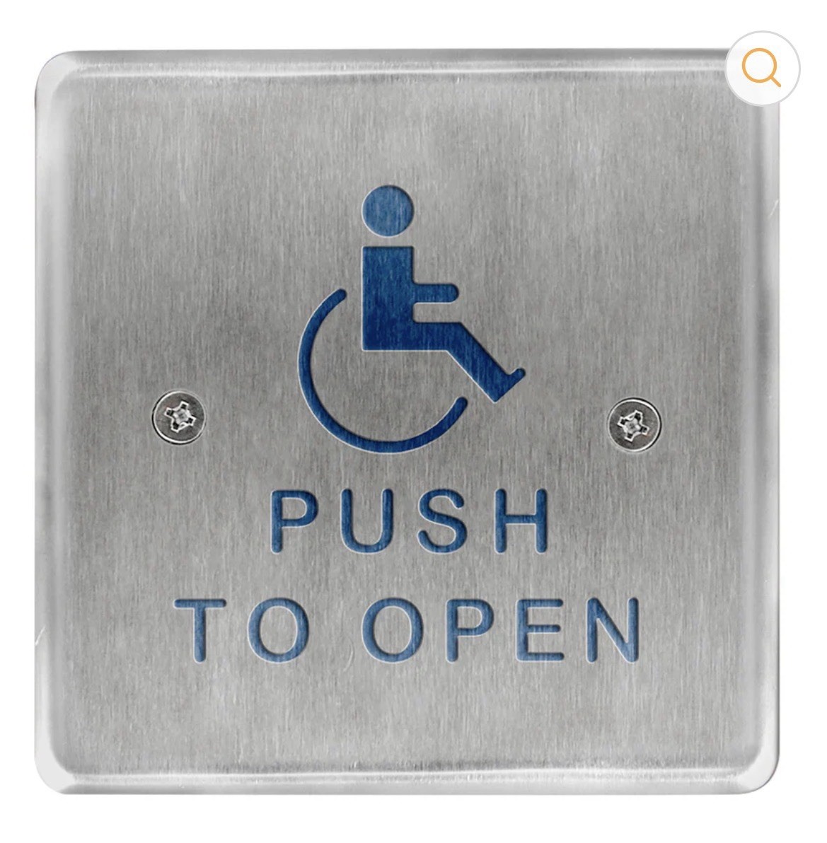 Bea 10PBS451 Stainless Steel 4.5” Switch Plate Handicap Push to Open