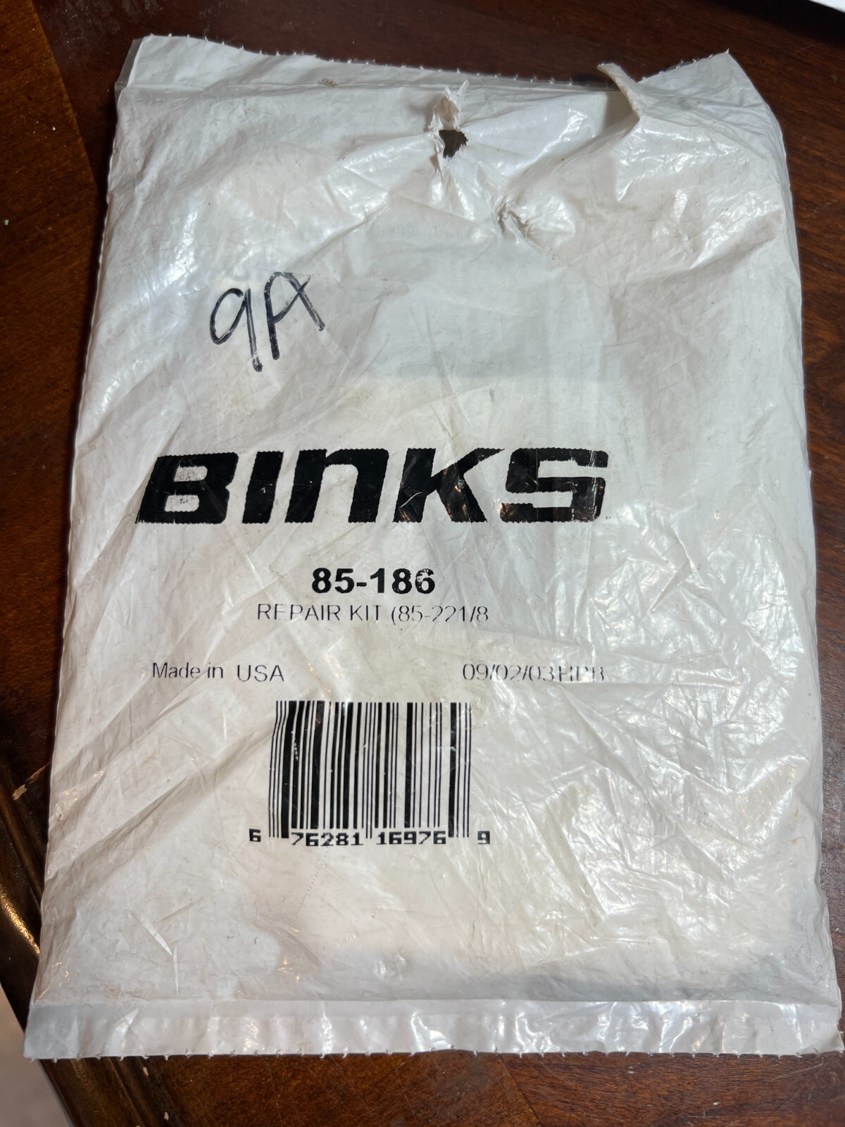Binks 85-186 Regulator Repair Kit 85-221/8