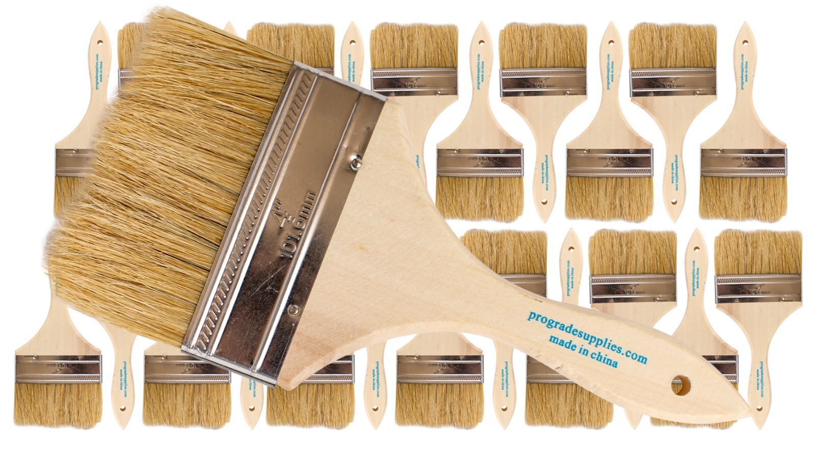 Pro Grade – Chip Paint Brushes – 24 Ea 4 Inch Chip Paint Brush Light Brown