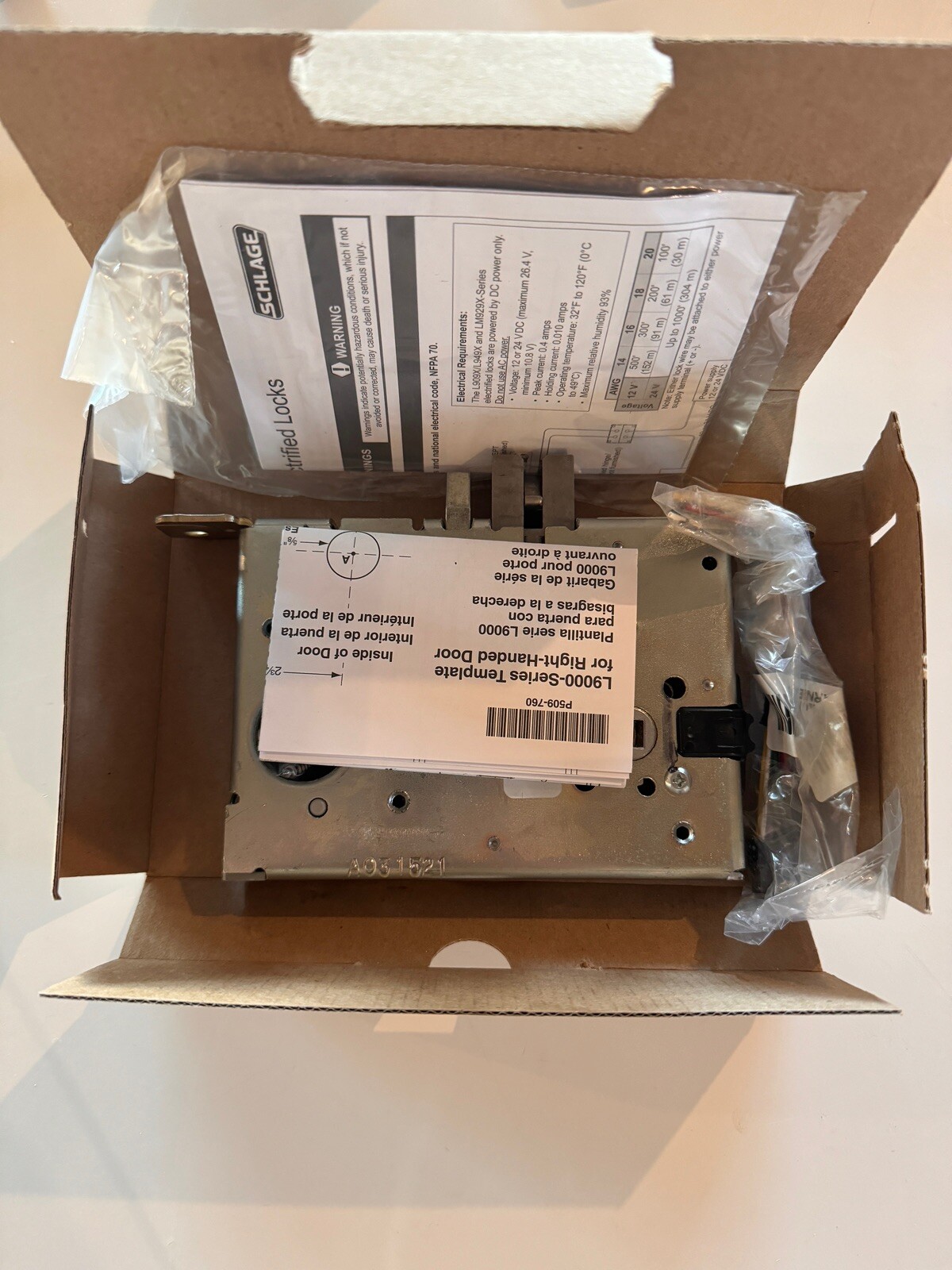 Schlage Electrically Mortise Locking/Unlocking L9090EULB LLL 626 RH 1 3/4″ DR