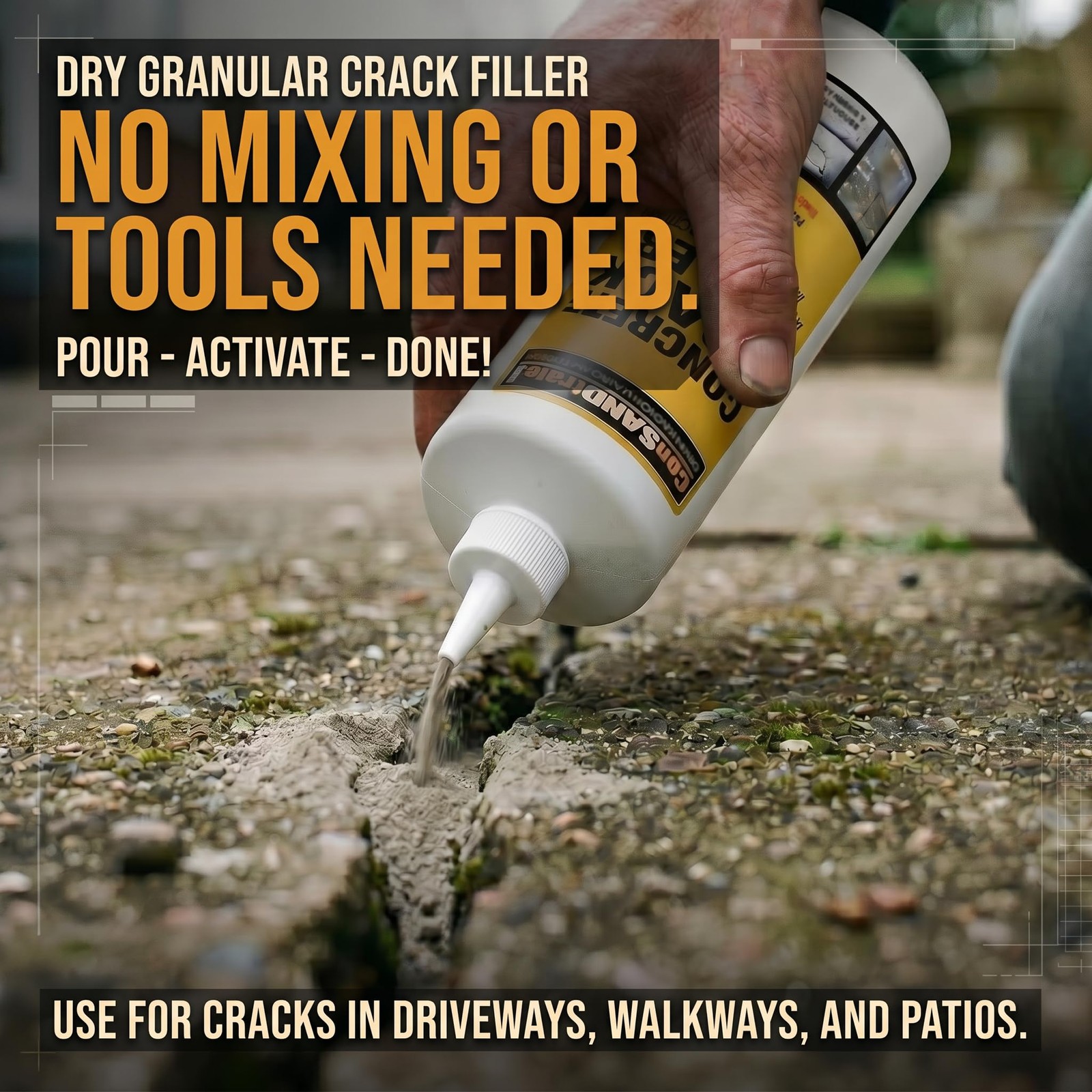 Concrete Crack Filler – Gray – 3 lb. (Single Bottle) – Polymer Based Sealant …
