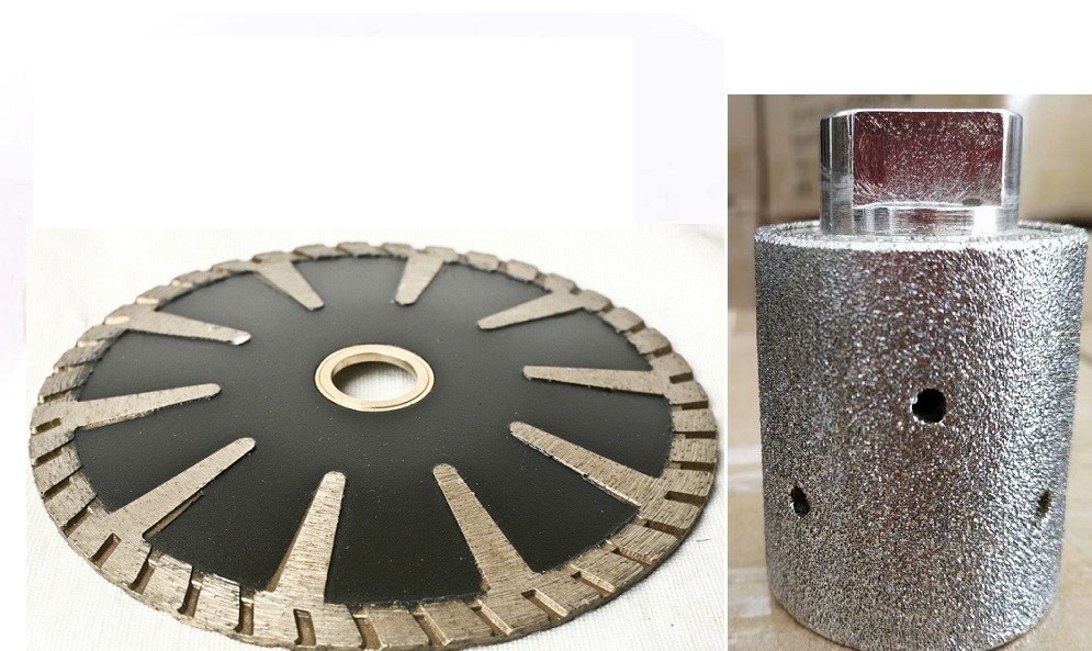 2″ Diamond zero tolerance grinding drum 5″ convex Blade granite kitchen sink
