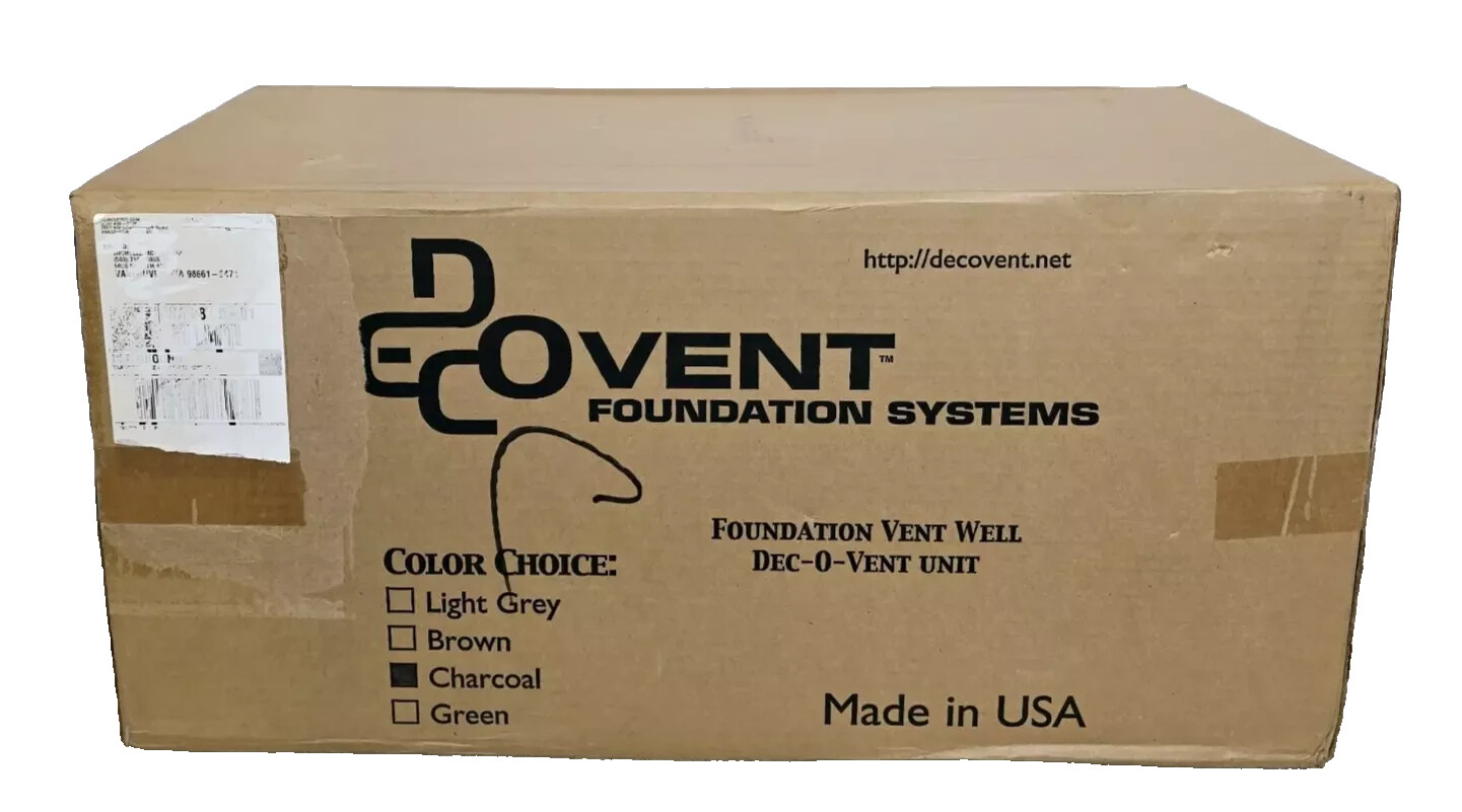 Decovent Crawl Space Vent Unit UV-Protected Plastic Gray Slight Damage New