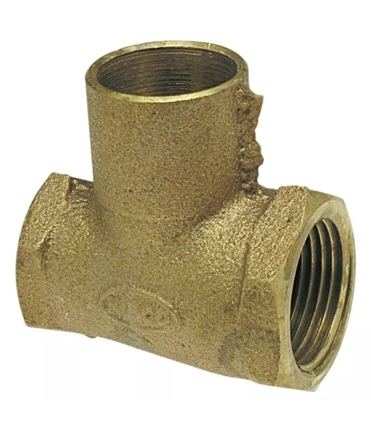 (3 Pack) Everbilt C7103-LF 3/4 in. x 1/2 in. x 3/4 in. Forged Bronze FXFXC Tee