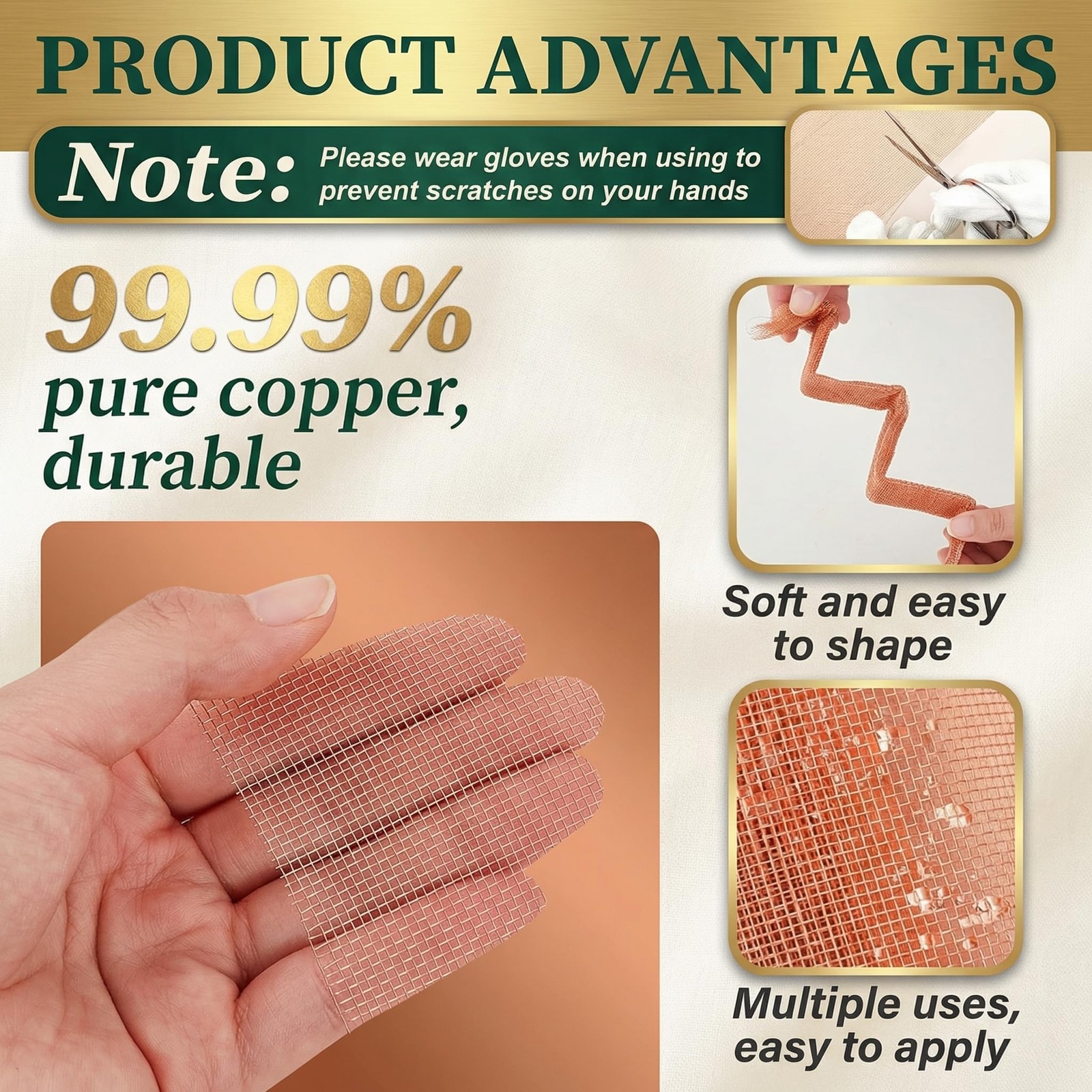 Therwen 36 Inch x 20 ft Copper Mesh 36 x 20 ft, as shown in the picture