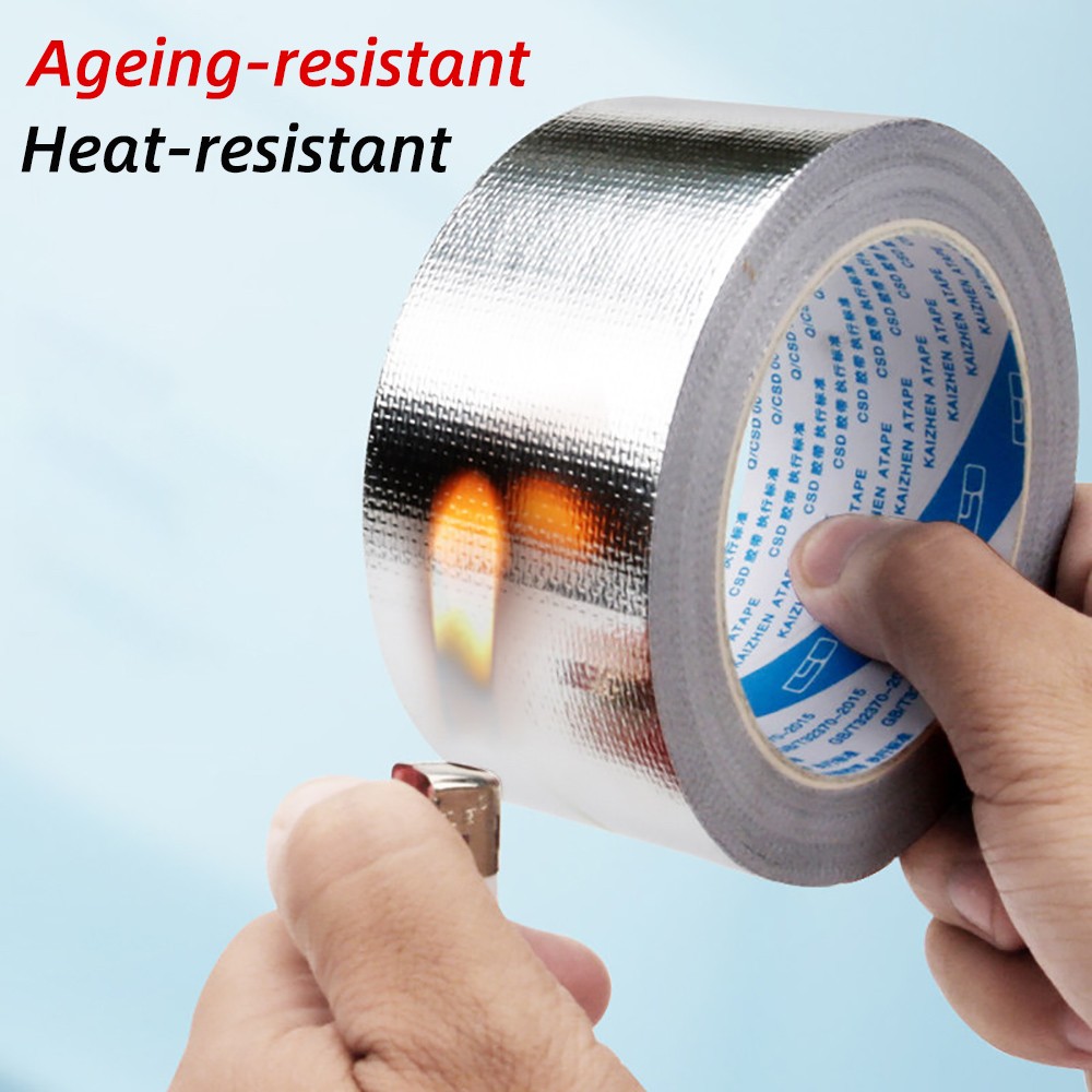 Aluminum Reinforced Heat Shield Resistant Wrap Exhaust Pipe Insulation Tape 50M