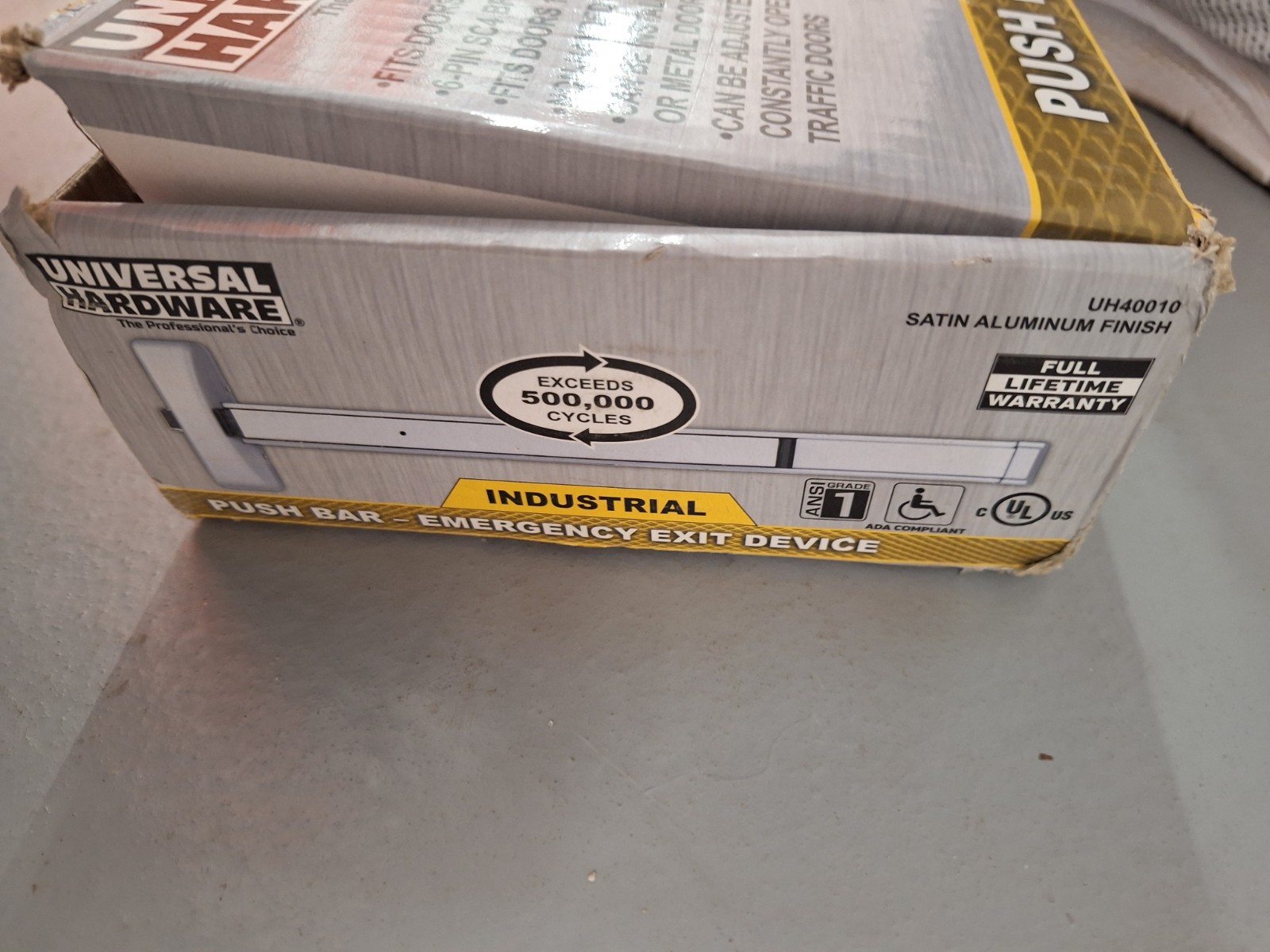 Universal Hardware UH40010 2-7/16 in. Push Bar with Standard Pull and Cylinder
