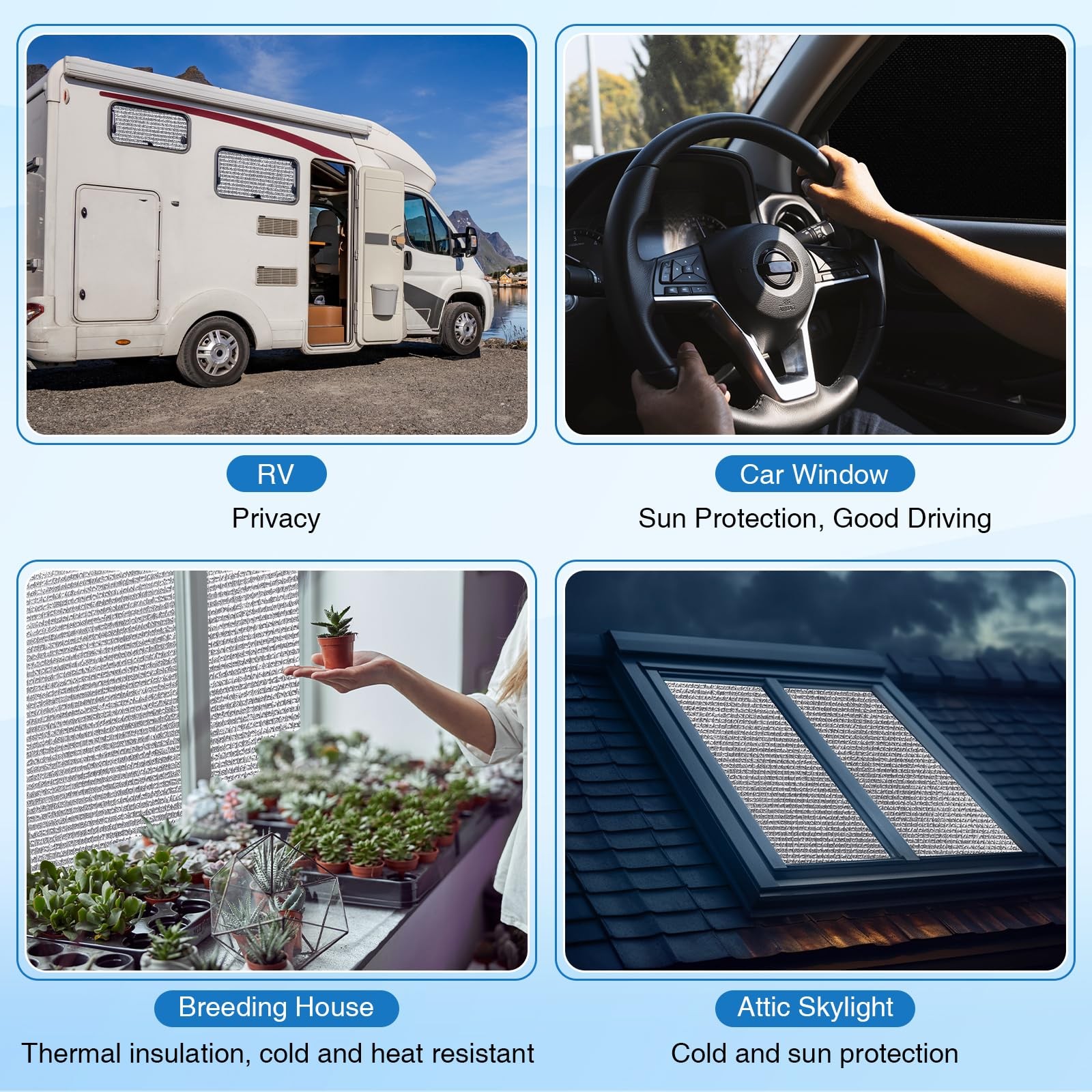Frienda RV Window Insulation Roll 47in x 15ft – Double Reflective & Blackout