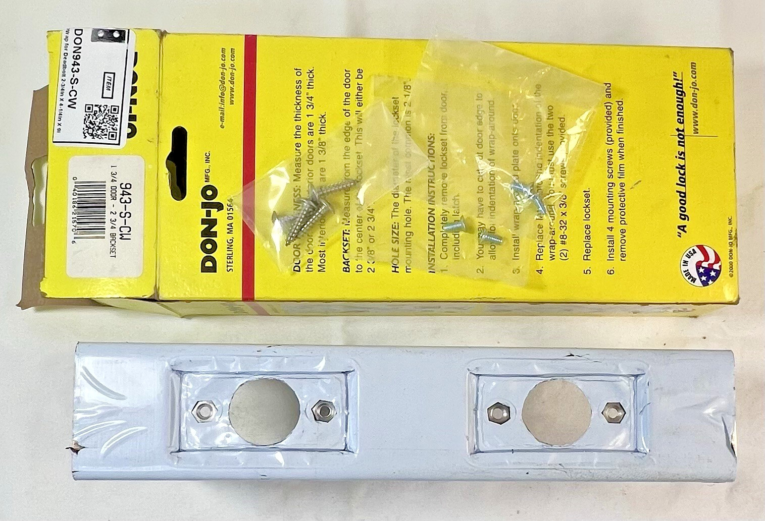 DON-JO Wrap-Around 943-S-CW Stainless Steel for Double Lock Combo 2-1/8″ Dia.