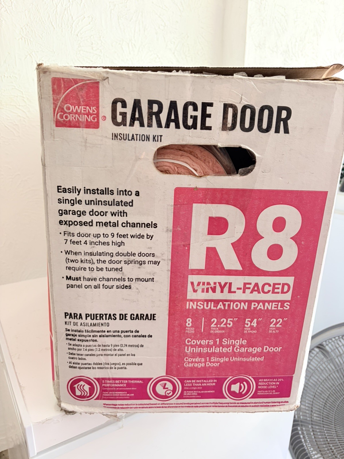 Owens Corning Garage Door Fiberglass Insulation 22” x 54” 3 Rolls ONLY