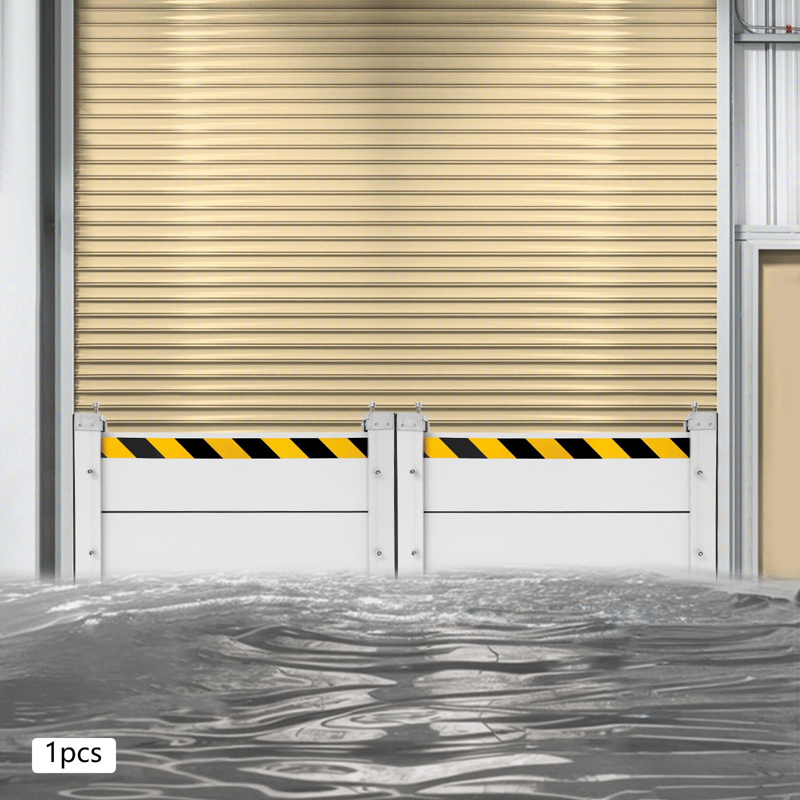 Flood Barrier for Home Aluminum Alloy Garage Door Water Barrier H15.7in W31.5in