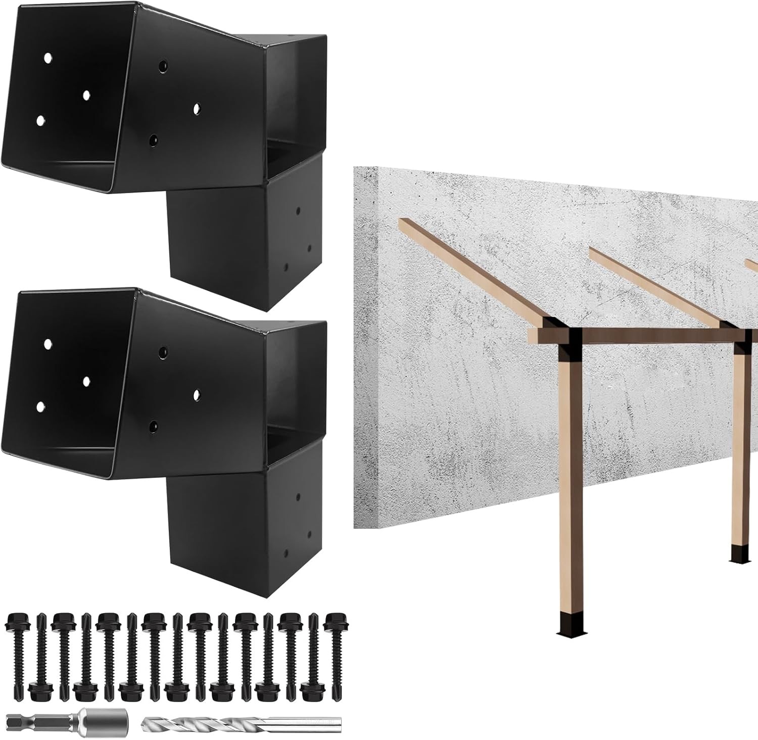 3-Way 30 Degree Pergola Brackets,L-Shaped Right Angle Corner Bracket