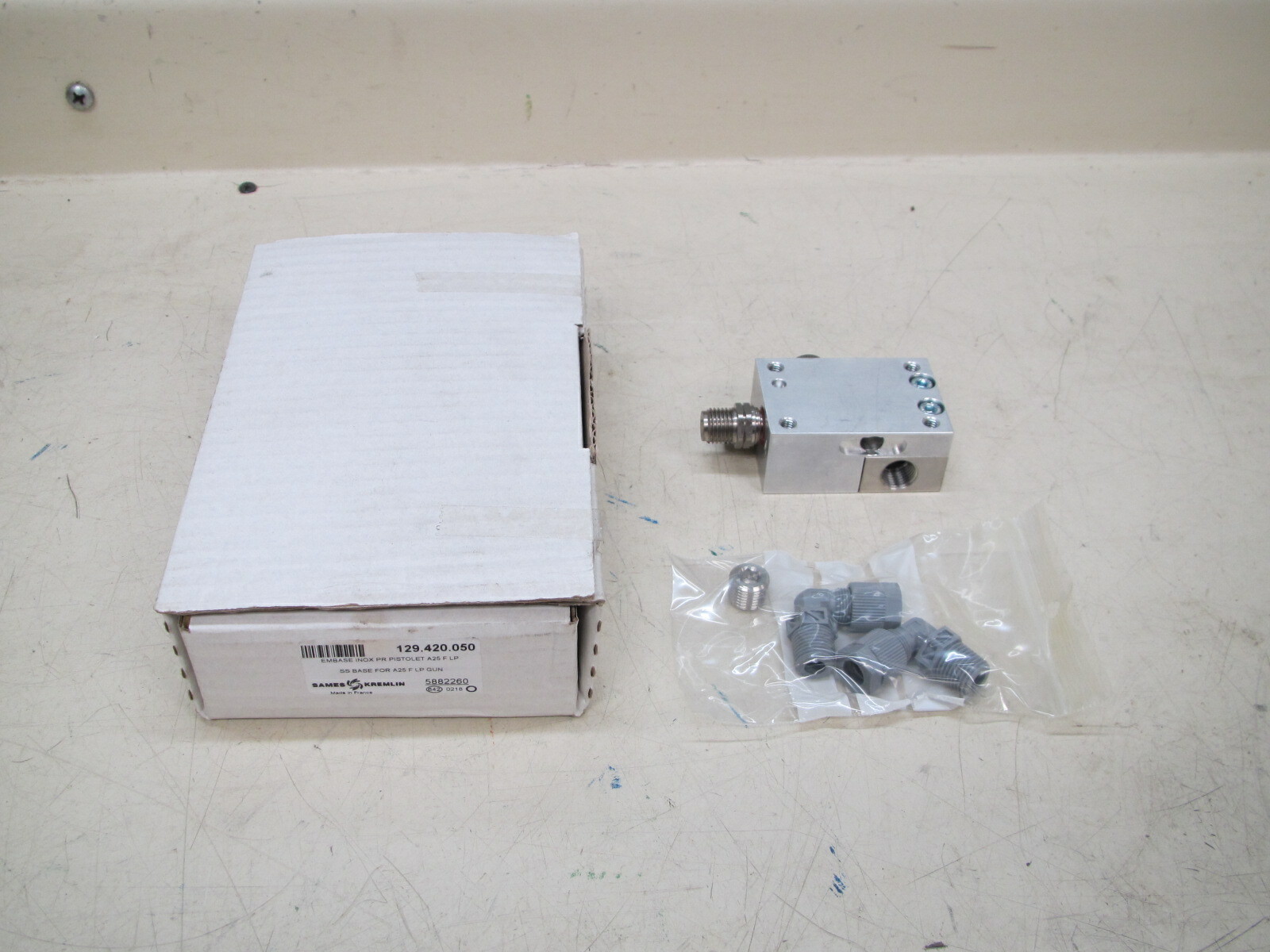 Sames Kremlin 129.420.050 Stainless Steel Base for A25 Flowmax Gun New