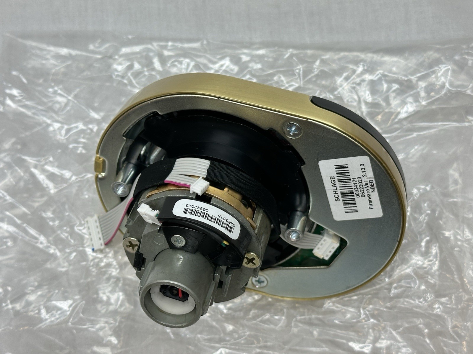 Schlage GR1 Mobile Wireless Cyl Lock NDEBP ATH 606 Latch Bright Brass