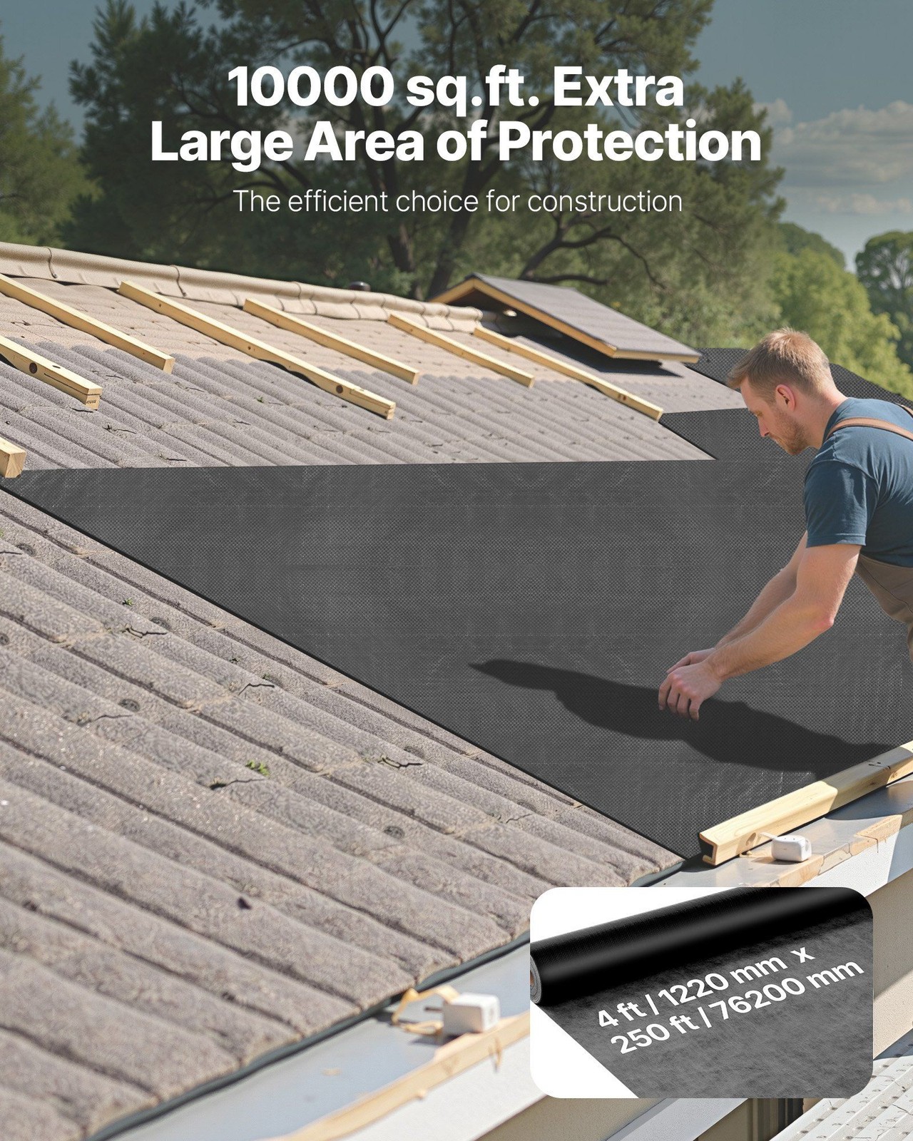 4x250ft 0.17mm Heavy Duty Tear-Resistant Plastic Sheeting Black Vapor Barrier