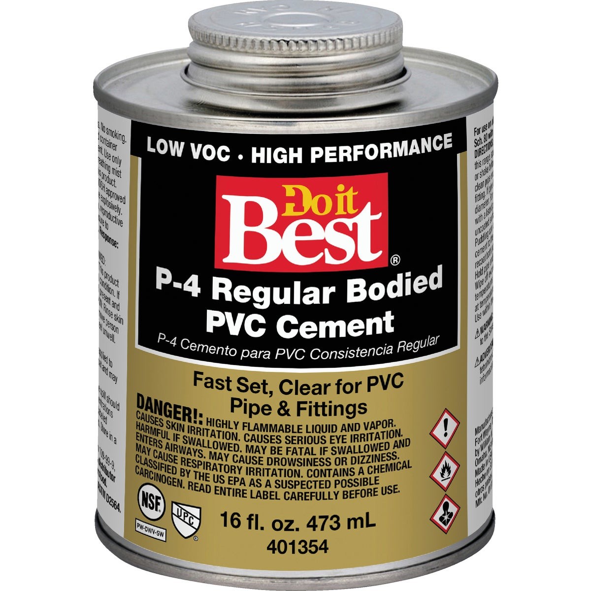 Do it Best 16 Oz. Regular Bodied Clear PVC Cement 18129-12 SIM Supply, Inc.