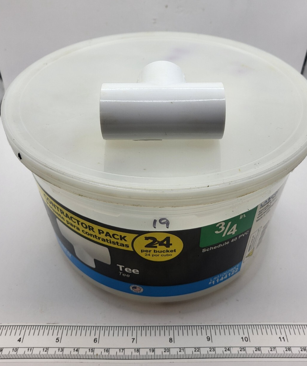 19-Pack 3/4 in. Schedule 40 PVC Tees 3-Way Pipe T-Fittings SCH40 ASTM, 0127G