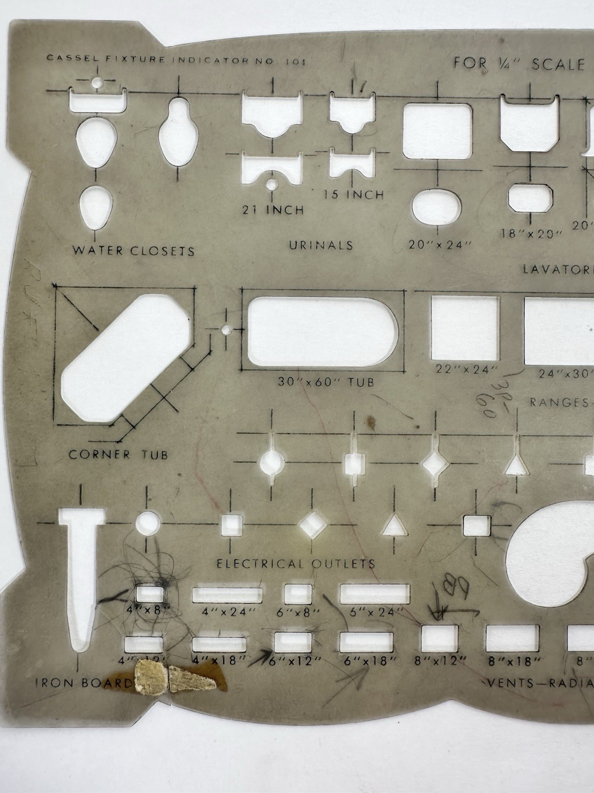 Vintage American-Standard Plumbing Fixtures Template Architect Engineer Drafting