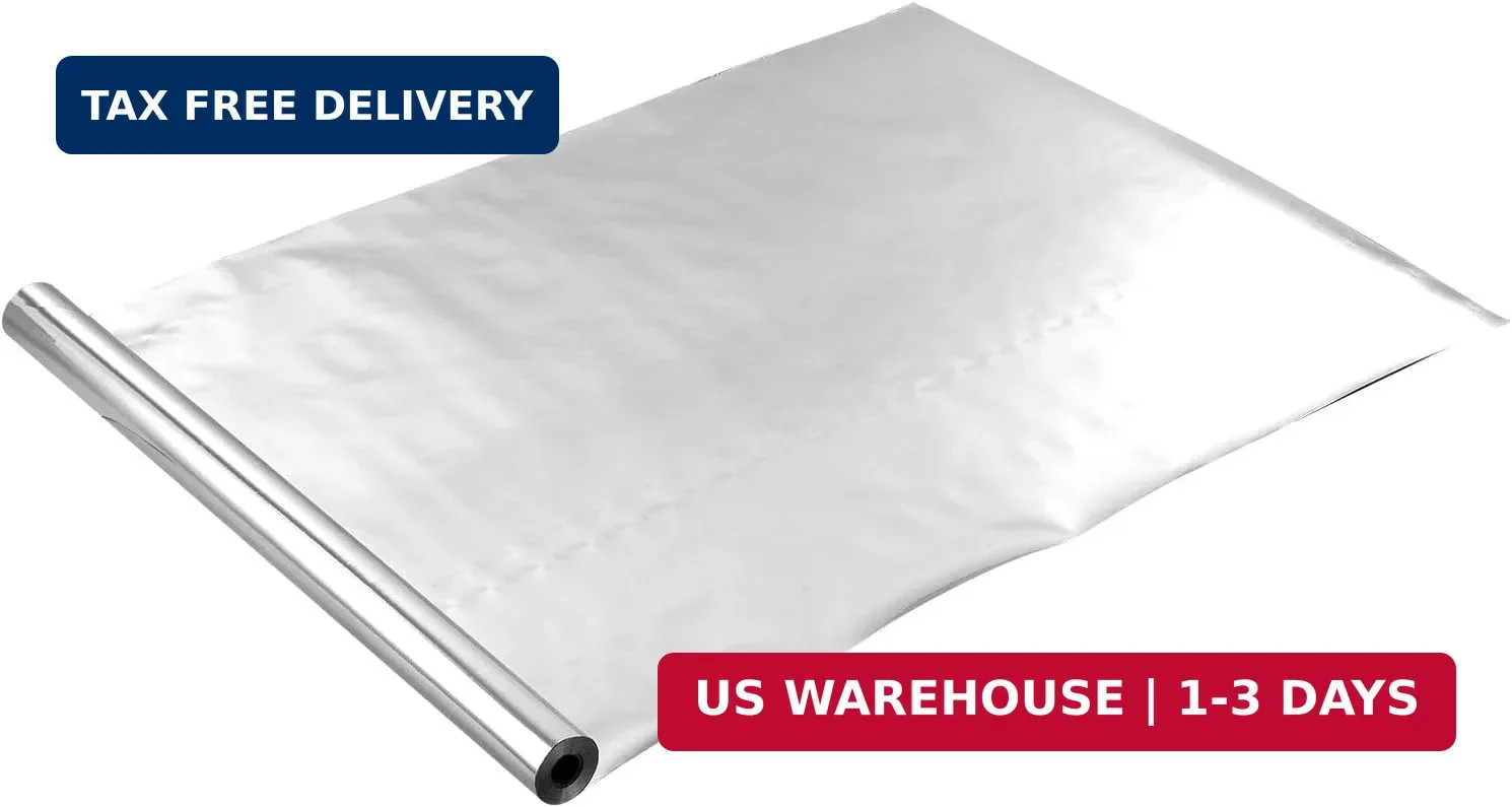 VEVOR Double Reflective Insulation Roll, Non-Perforated Woven Fabric Radiant Bar