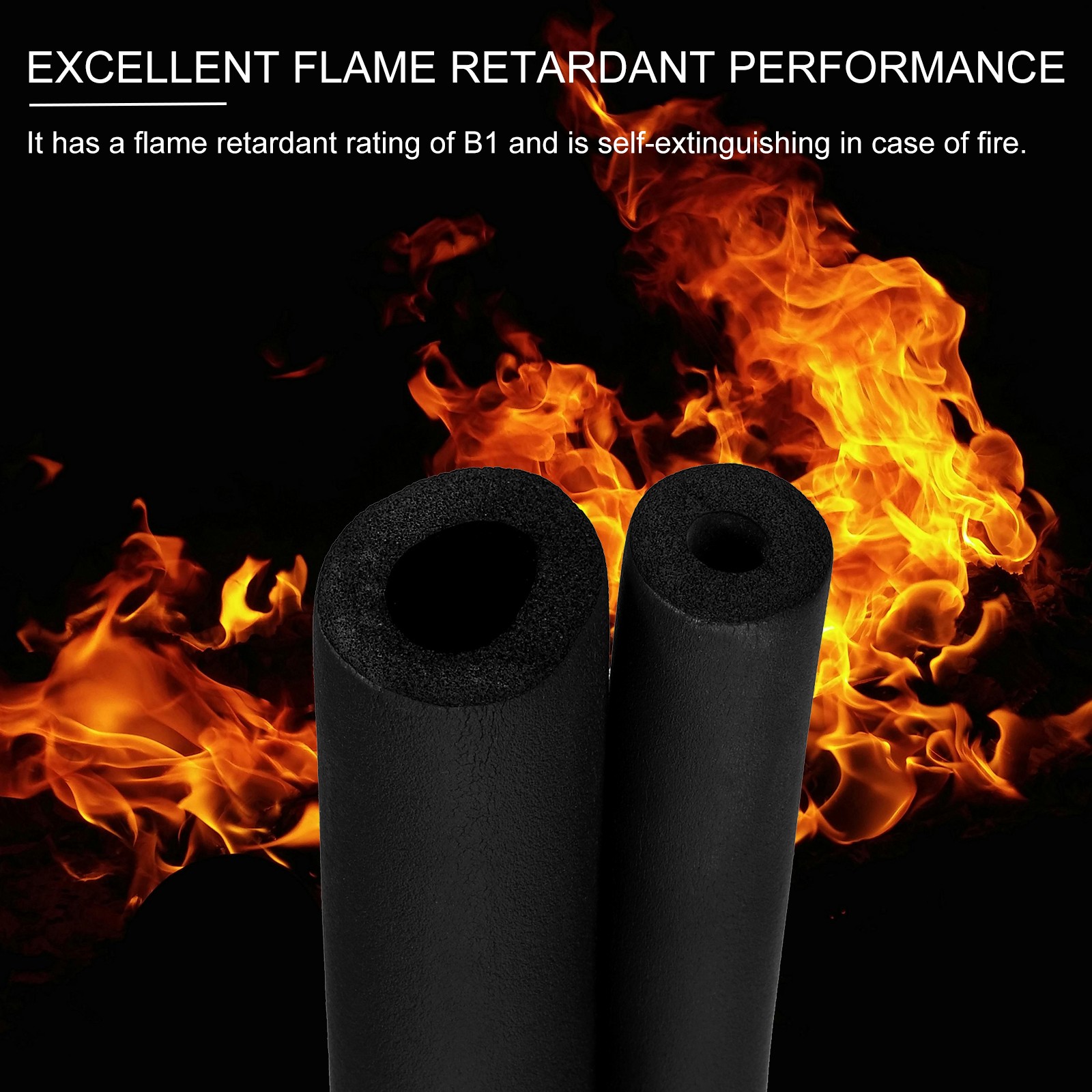 3/4″(19mm) ID x 6.6Ft x 0.51″ Pipe Insulation Foam Tube Cover Wrap Roll