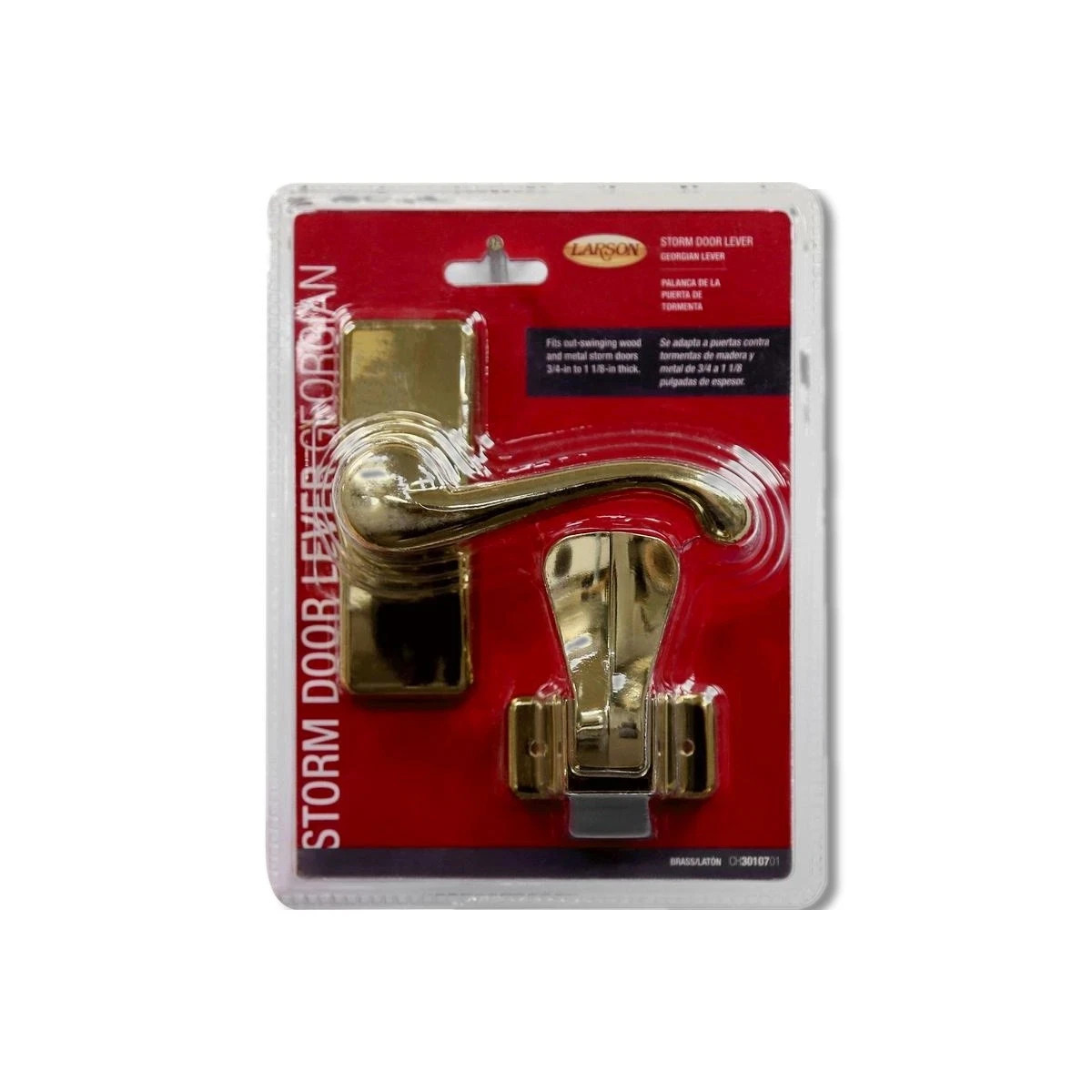Larson Georgian Bright Brass Storm Door Lever / Door Knob Model: CH3010701
