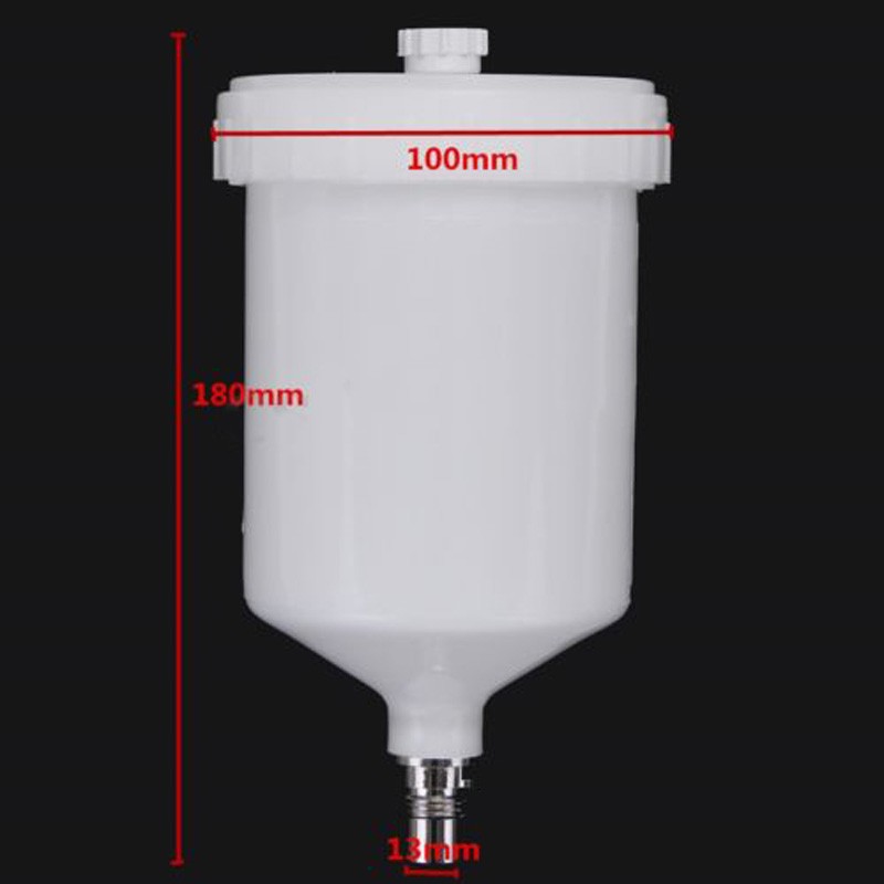 White 600ML Spray Gun Plastic Cup Pot QCC Thread Connector For SATA Spray Gun
