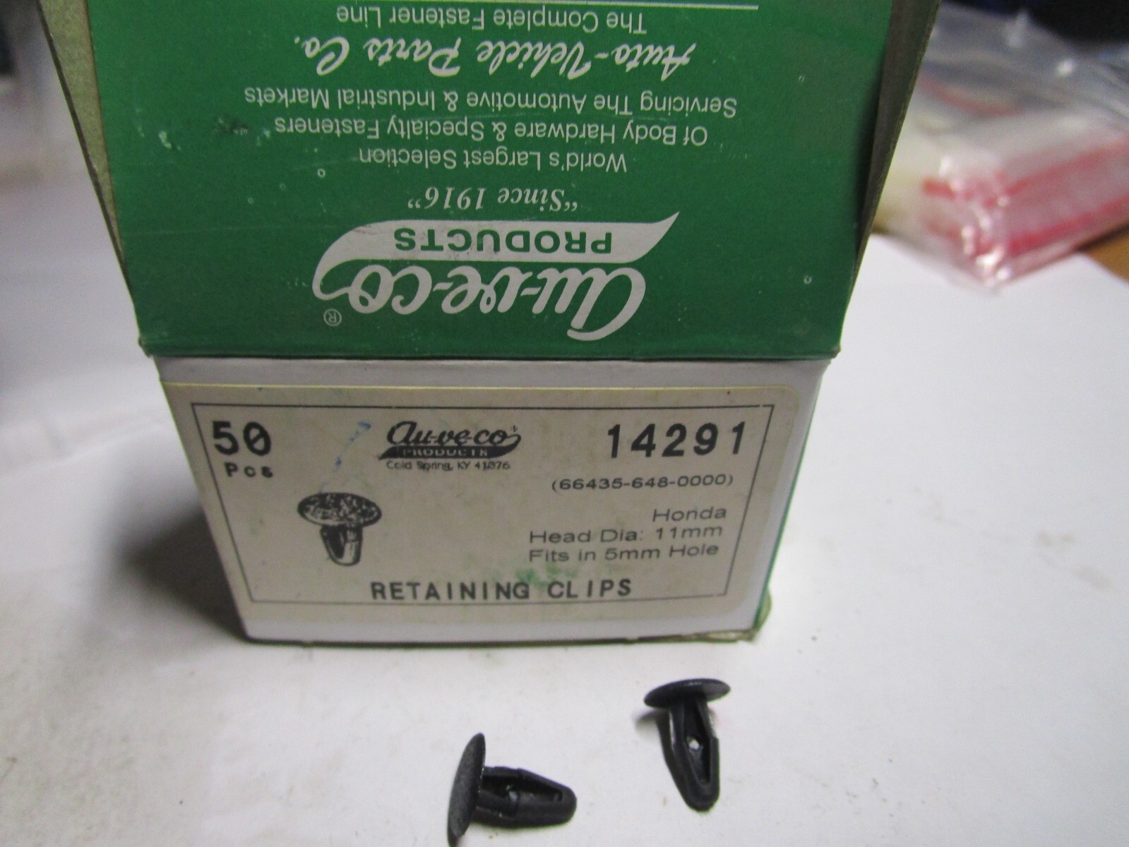 AUVECO 14291 HONDA RETAINING CLIP 11MM HD DIA. 13MM LENGTH QTY 50