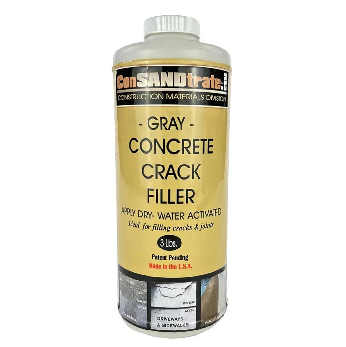 ConSandtrate Gray Concrete Crack Filler 3 lb Bottle Driveway Sidewalk Repair