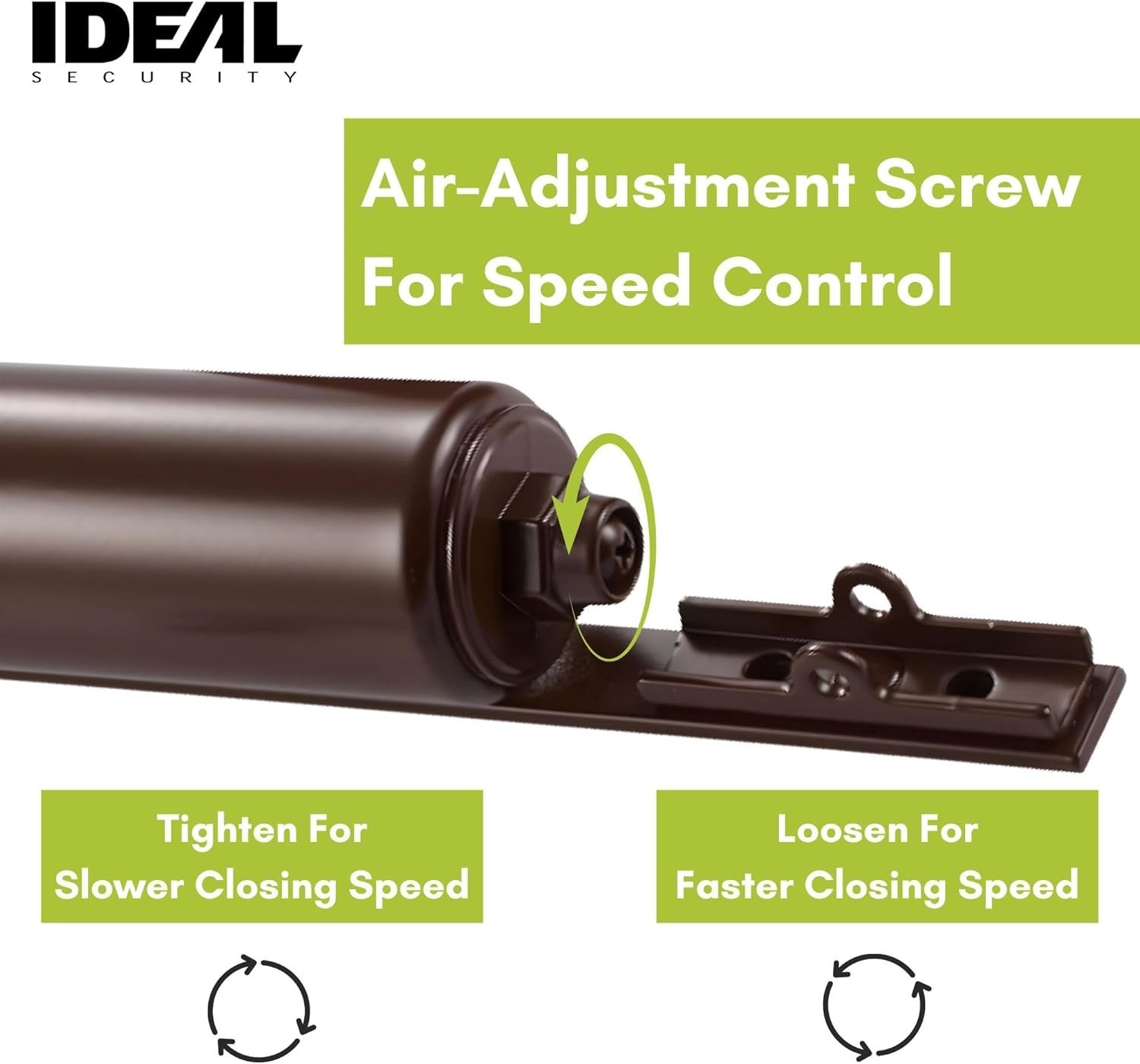 Ideal Security Heavy Pneumatic Door Closer SK3015 Brown Heavy Duty with Torsion