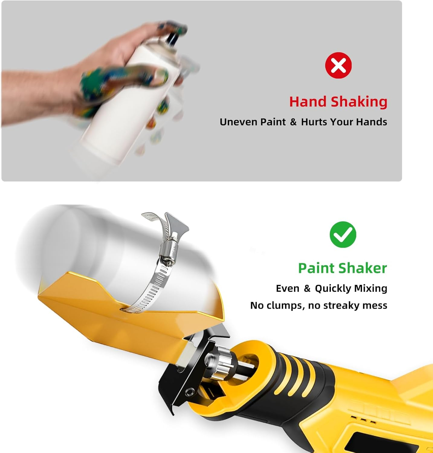 Paint Shaker for Reciprocating Saws Spray Can Paint Mixer Fits 2 to 4 Cans…
