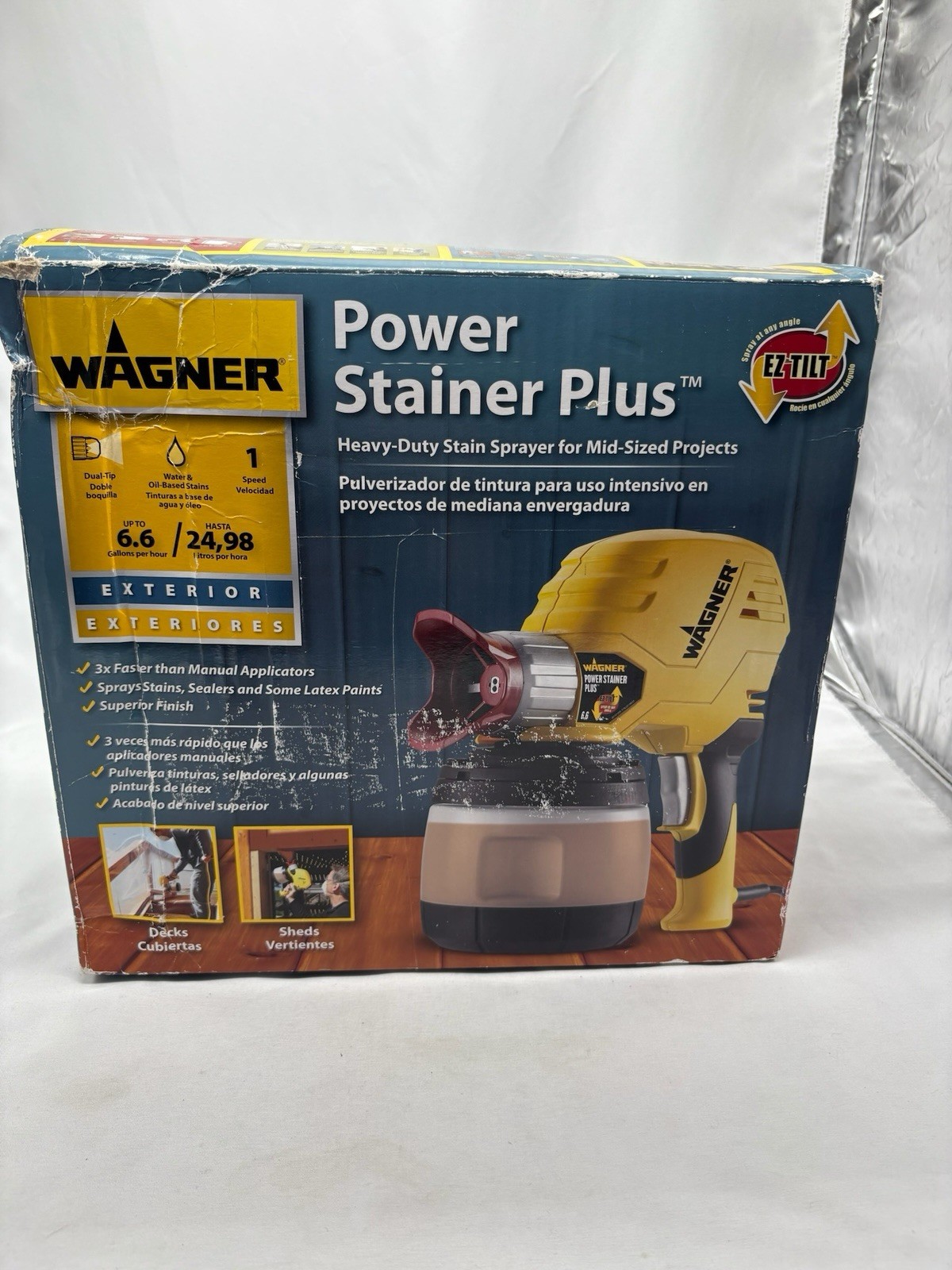 New Wagner Power Stainer Plus 6.6. Gal Heavy Duty Airless Paint Sprayer Ez TILT