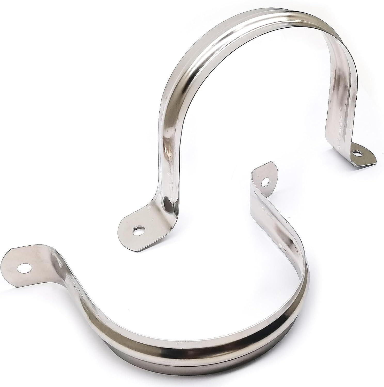 4Inch Rigid Pipe Strap Clamp-Two Hole Strap-U Bracket Tube Clip-Stainless Steel