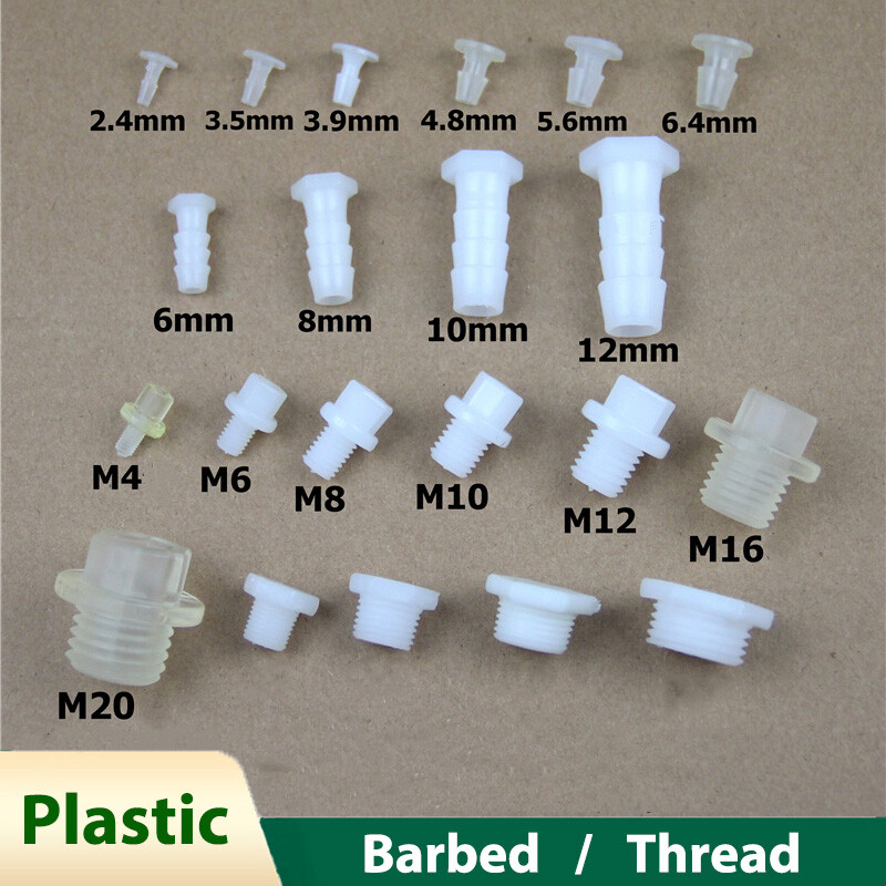 Barbed / Thread Blanking Plug Plastic Tube Pipe End Caps Inserts Plugs Bungs