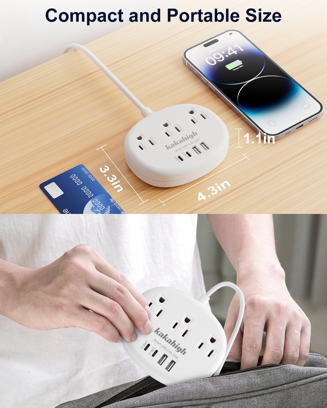 European Travel Plug Adapter with USB C, Multi Country Outlet Type C-Adapter