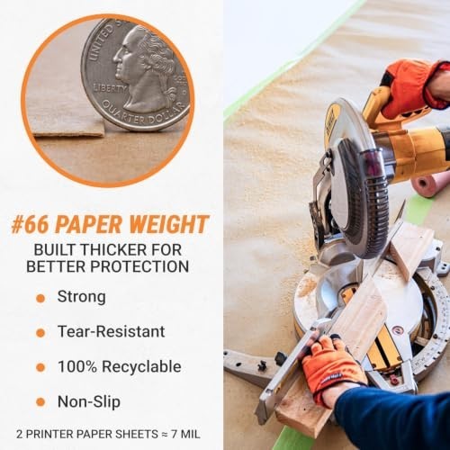 Floor Protection Rosin Paper 36 Inch 166 Feet 7 Mil Heavy Duty Painters Roll