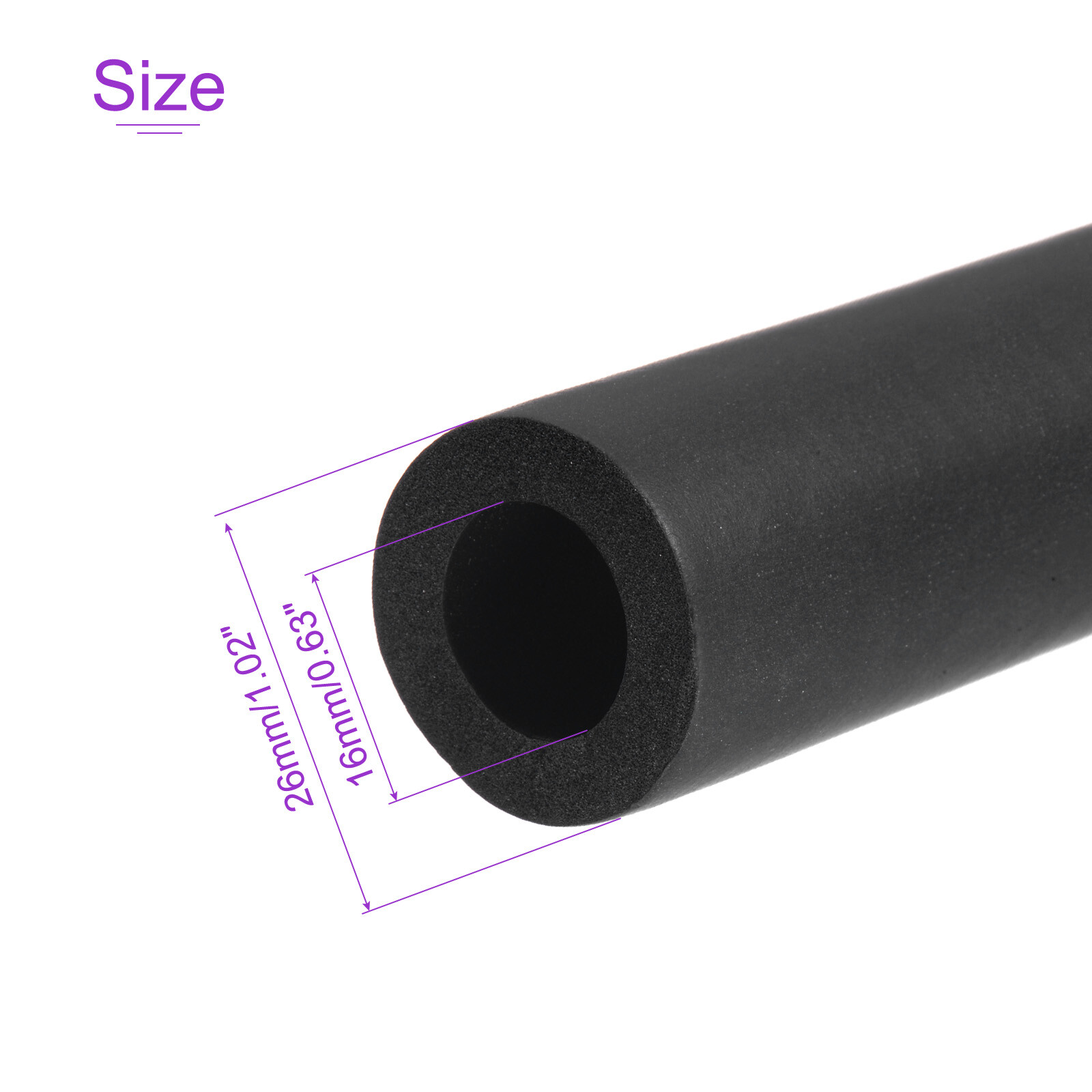 5/8″ ID x 3/16″ Thick 3.3ft Foam Grip Wrap Closed Cell Foam Tubing Non-slip